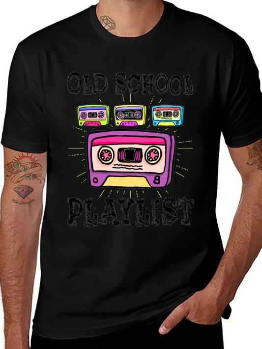 Old School Playlist Tee - Retro Cassette Design