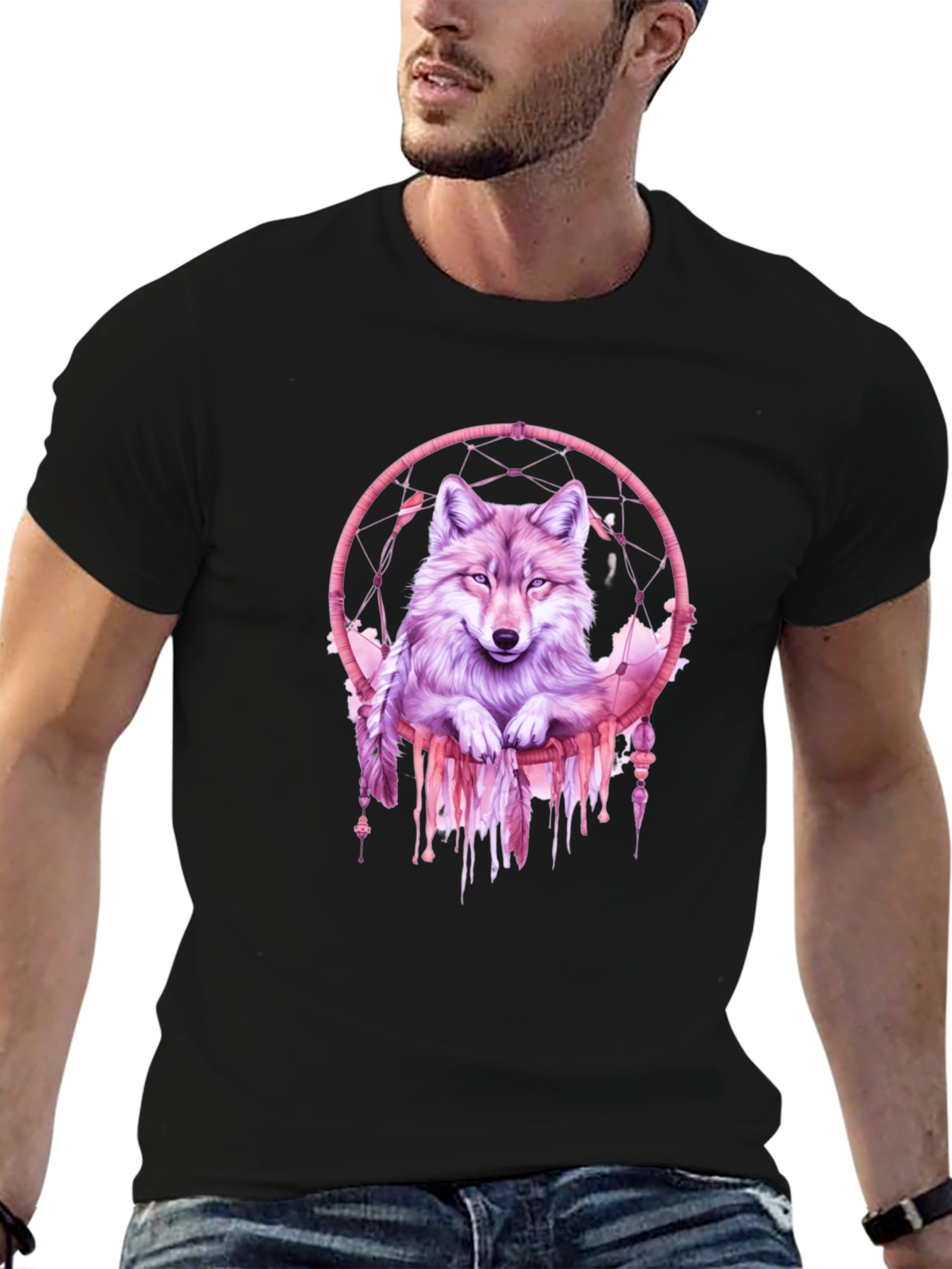 Wolf Dreamcatcher Graphic T-Shirt