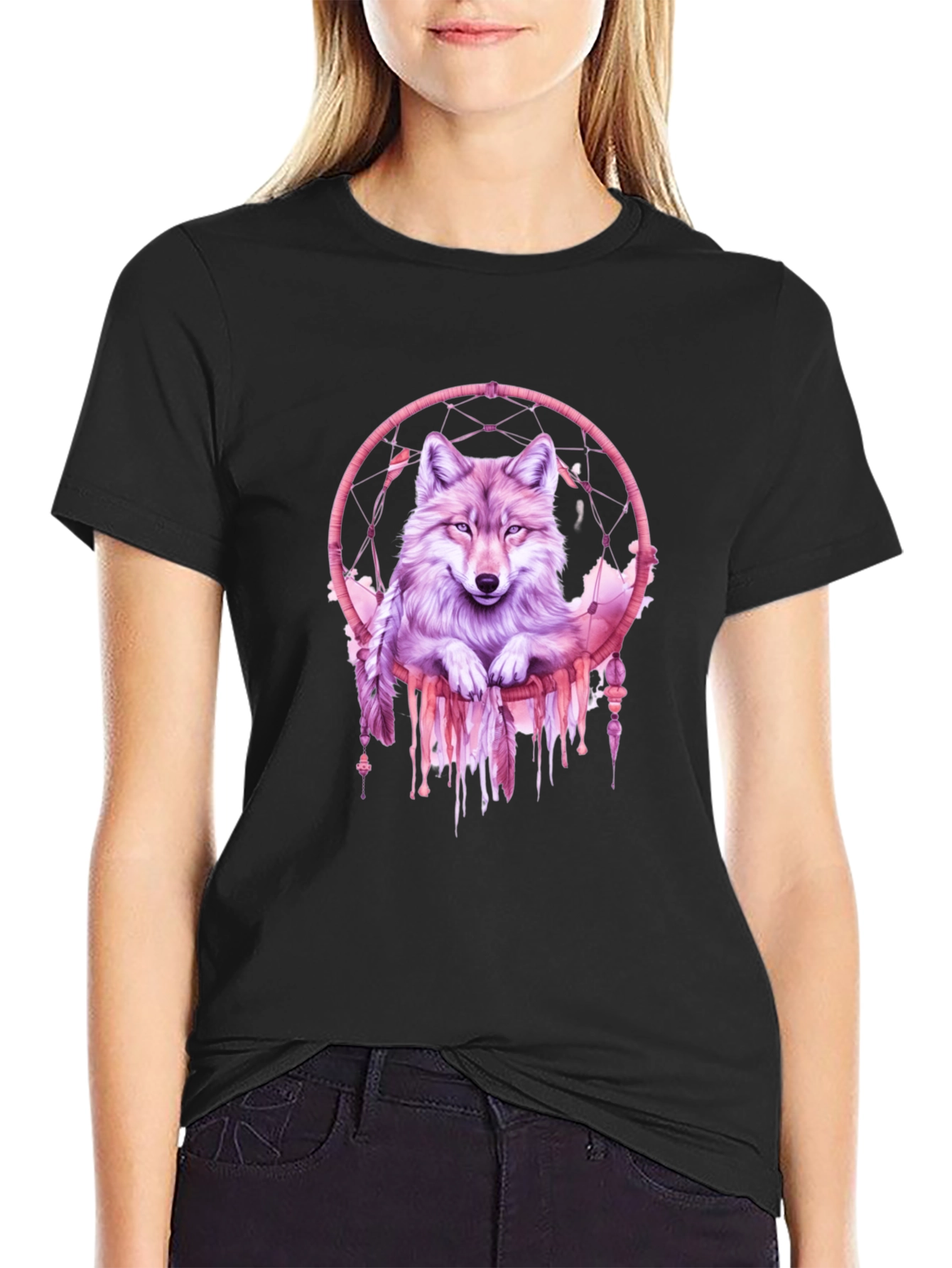 Wolf Dreamcatcher Graphic T-Shirt