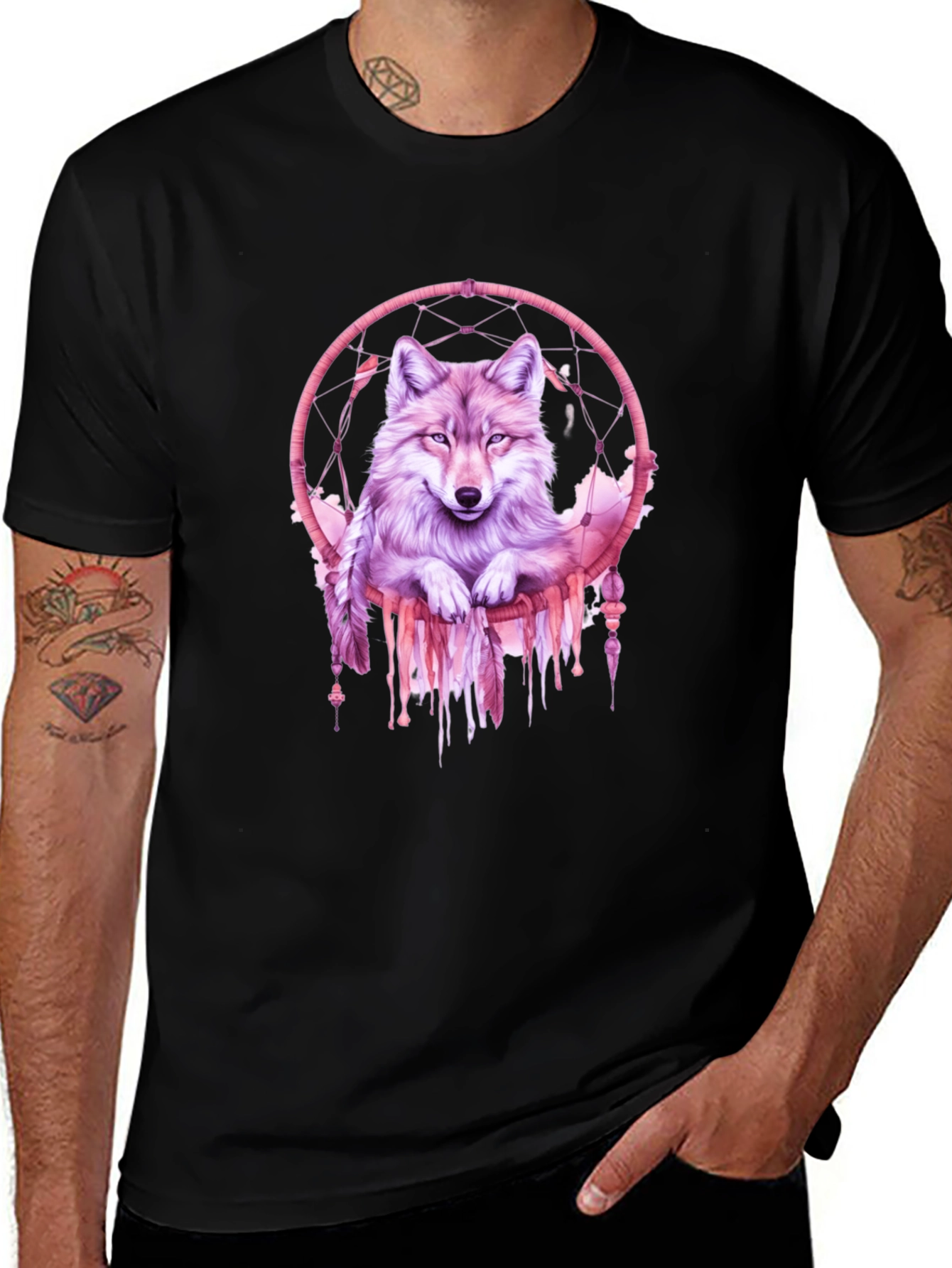Wolf Dreamcatcher Graphic T-Shirt