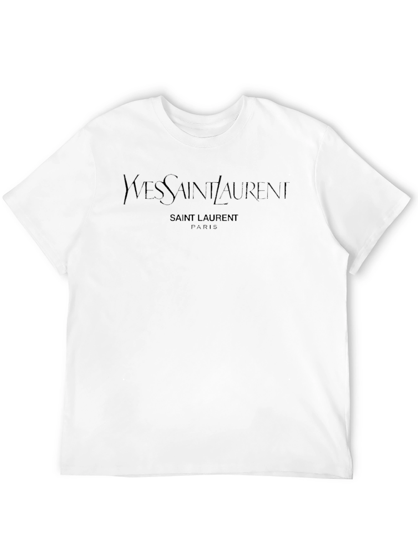 Yves Saint Laurent Graphic Tee - Mens Black Cotton