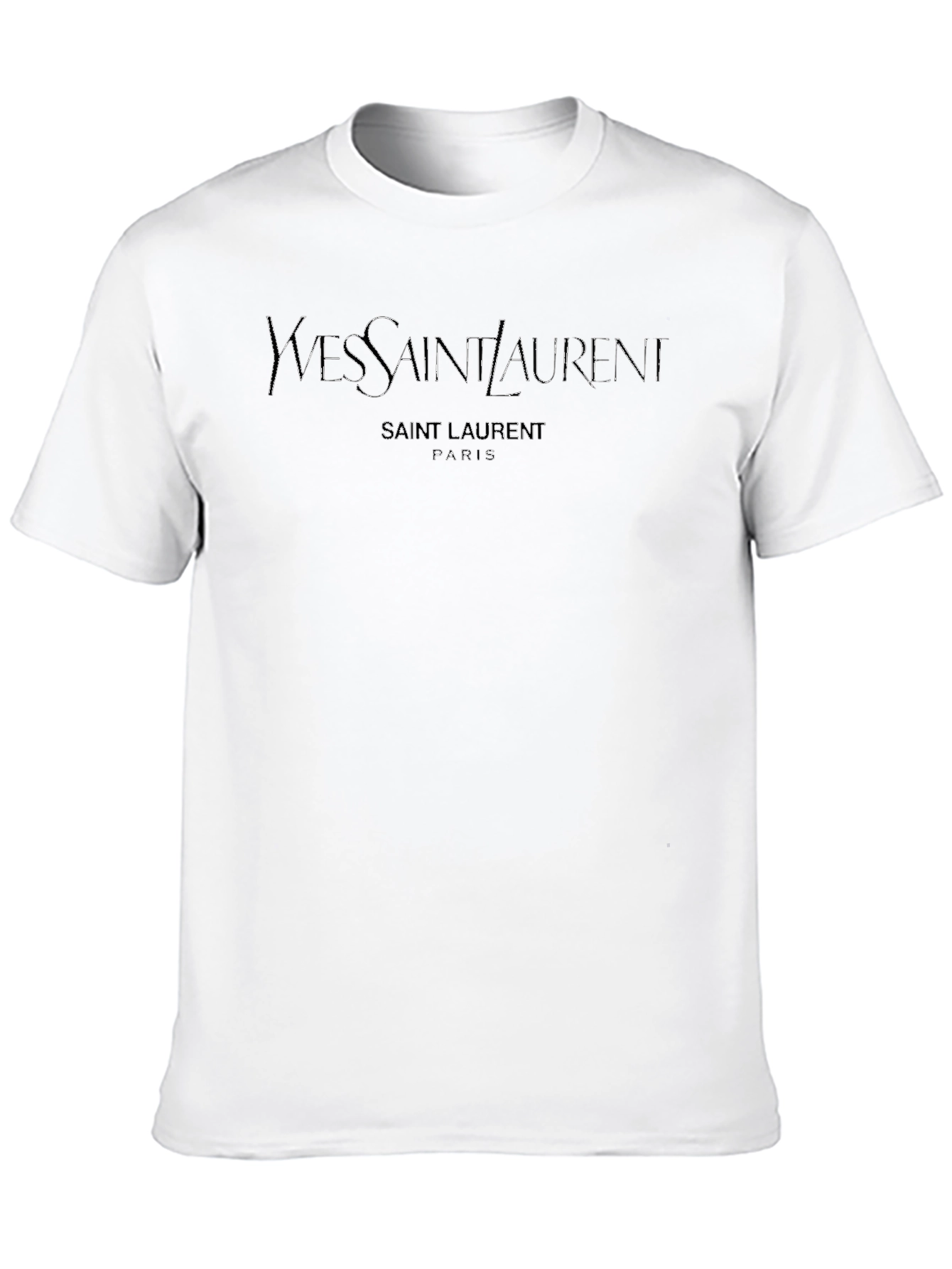 Yves Saint Laurent Graphic Tee - Mens Black Cotton