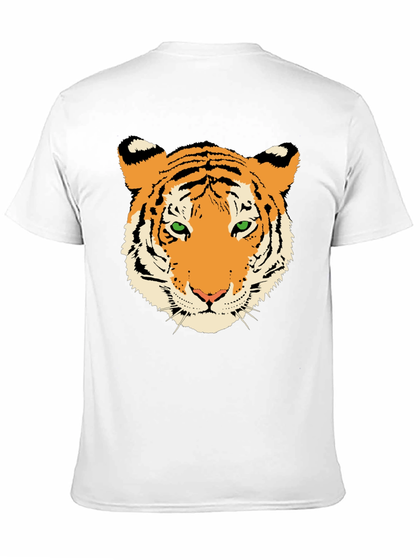 Tiger Face Graphic Tee - Black Cotton T-Shirt