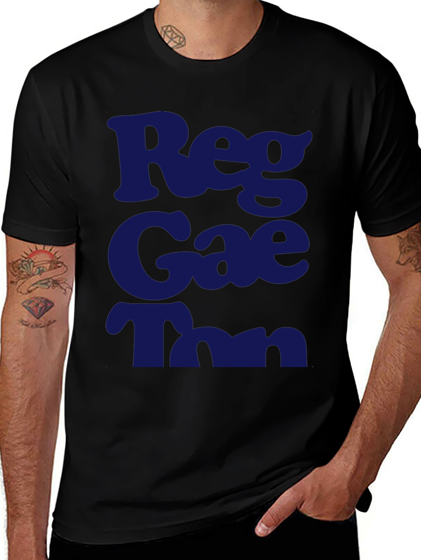 Reggae T-Shirt - Black Crew Neck Graphic Tee