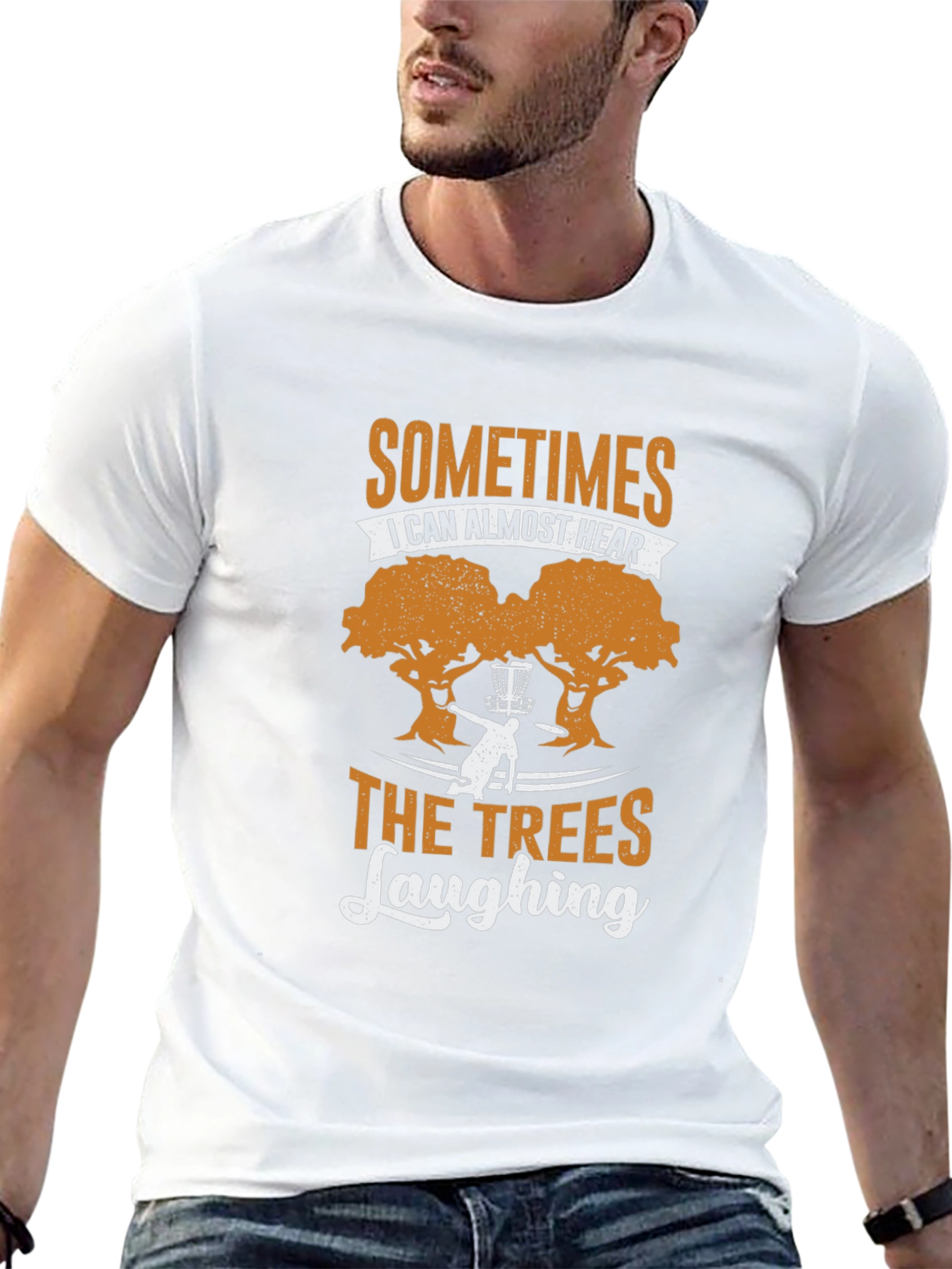 Funny Disc Golf T-Shirt - Trees Laughing Design