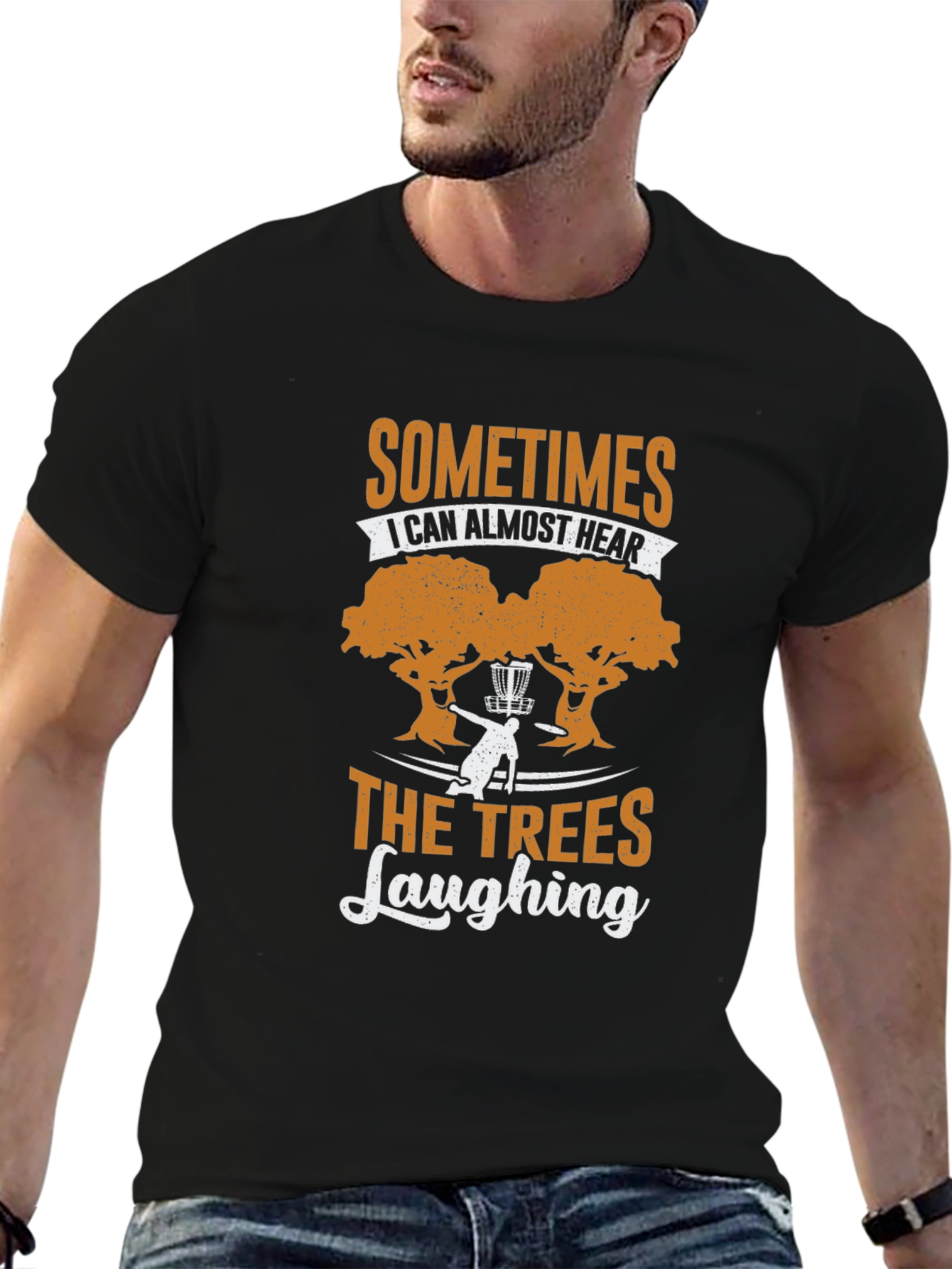 Funny Disc Golf T-Shirt - Trees Laughing Design