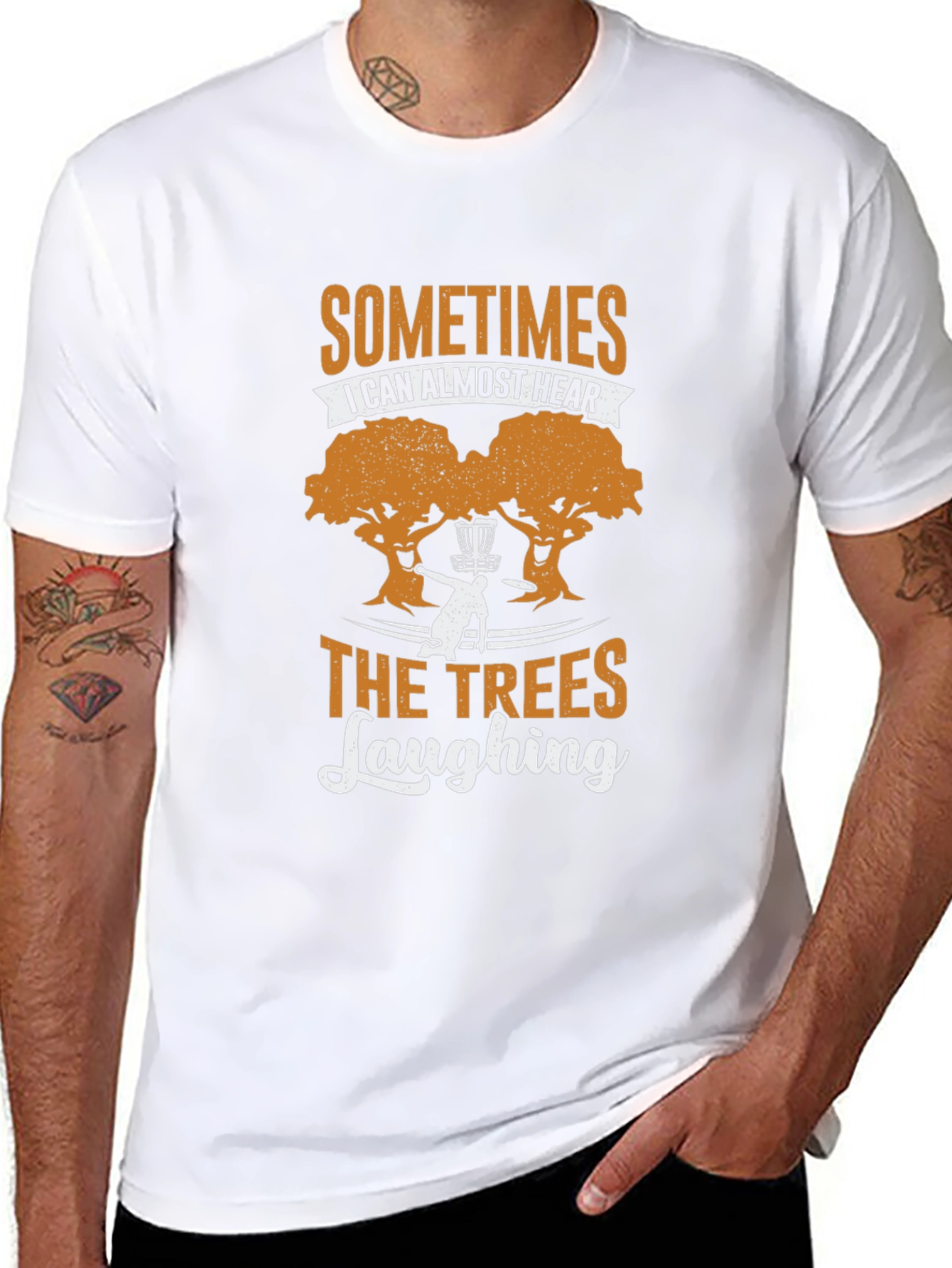 Funny Disc Golf T-Shirt - Trees Laughing Design