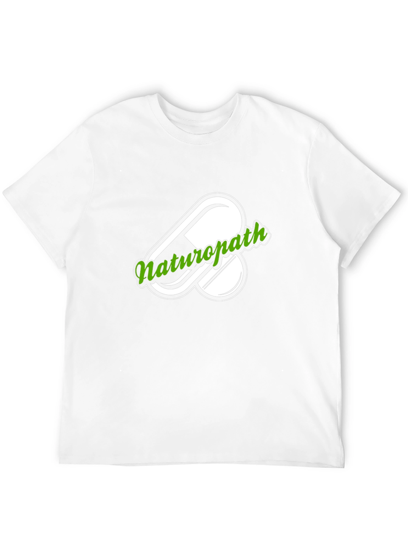 Naturopath T-Shirt - Pill Design - Green Text