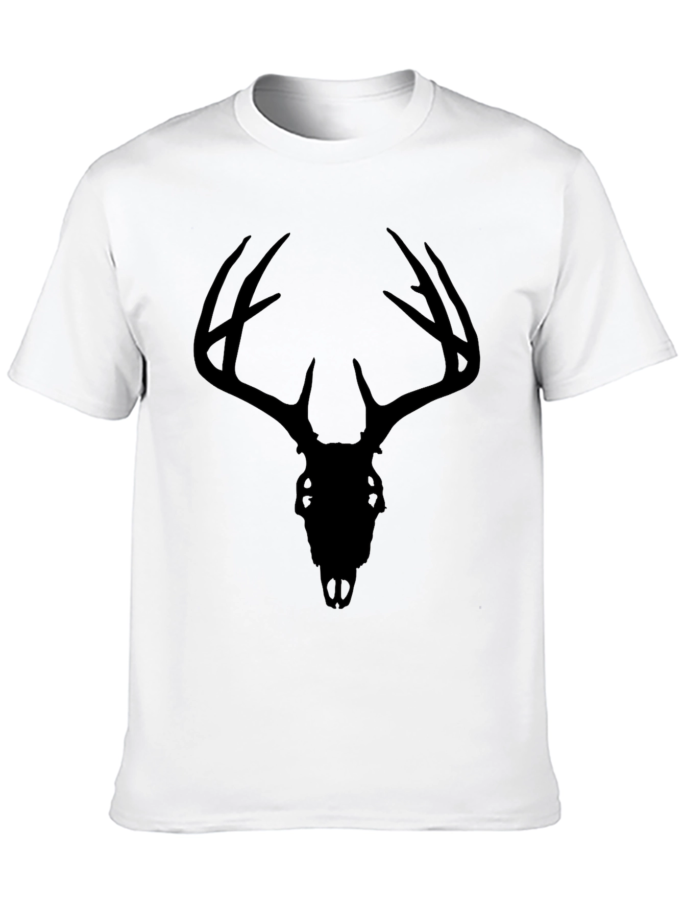 Black Deer Skull Graphic Tee - Mens Casual T-Shirt