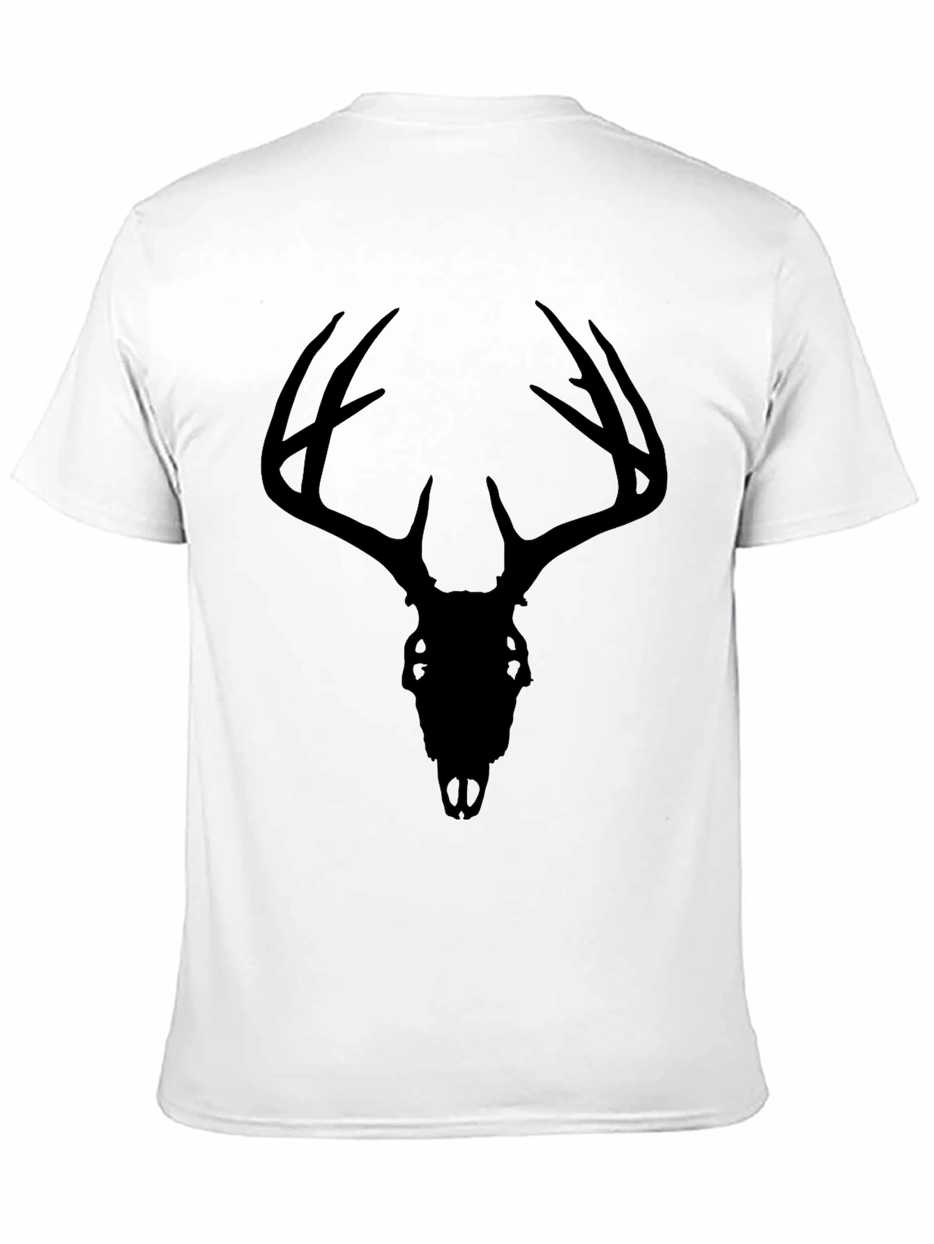 Black Deer Skull Graphic Tee - Mens Casual T-Shirt