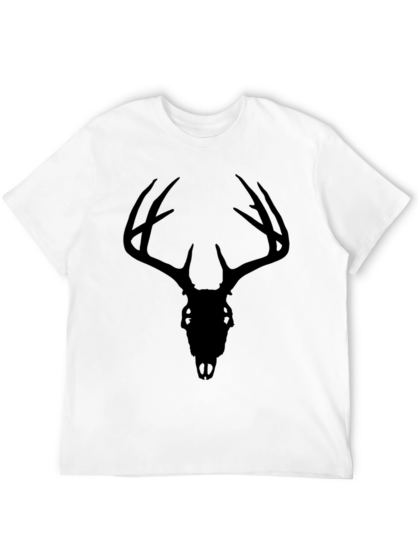 Black Deer Skull Graphic Tee - Mens Casual T-Shirt