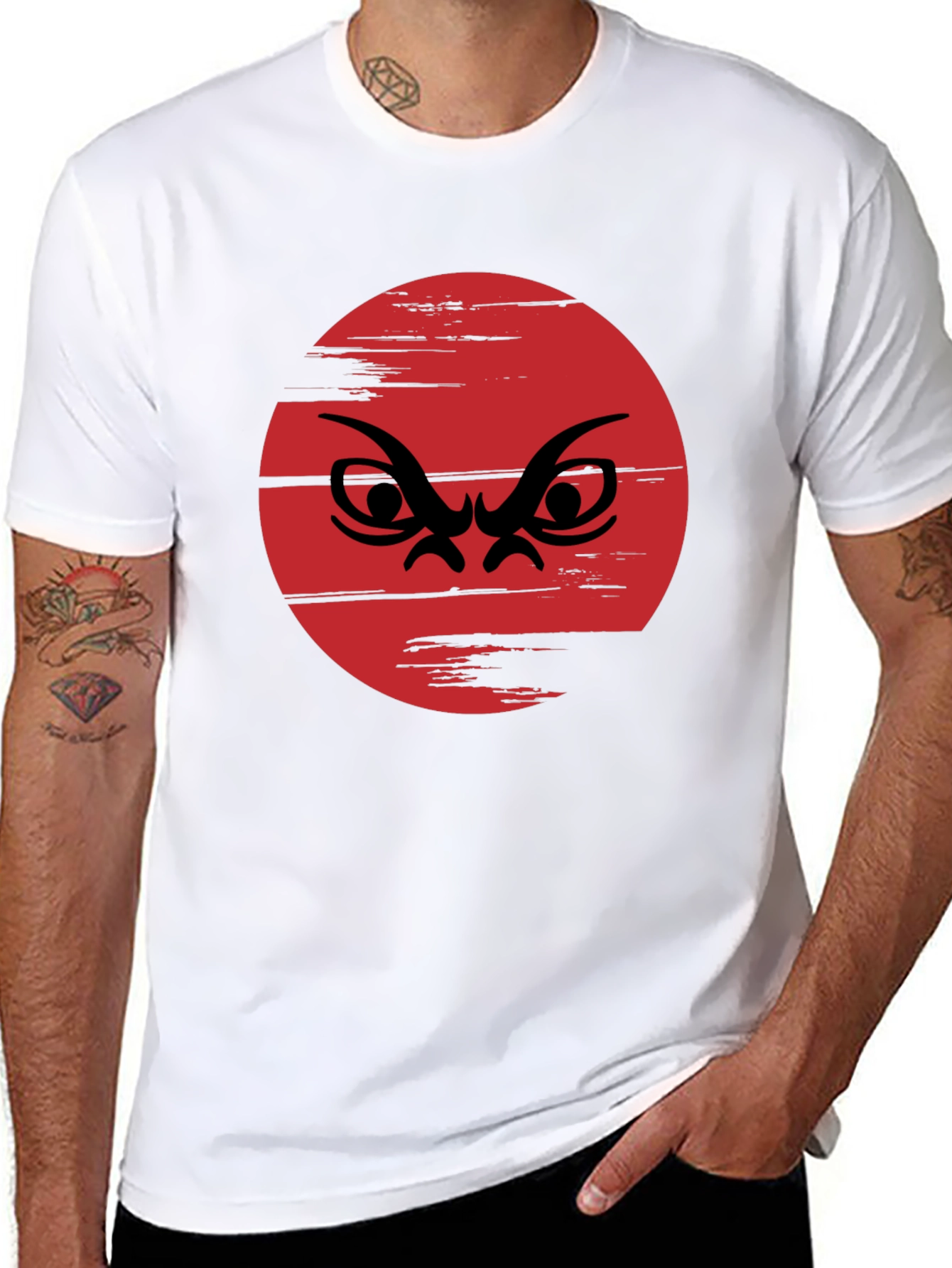 Grumpy Face Graphic Tee - Mens Black T-Shirt