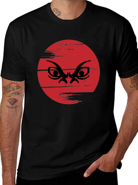 Grumpy Face Graphic Tee - Mens Black T-Shirt