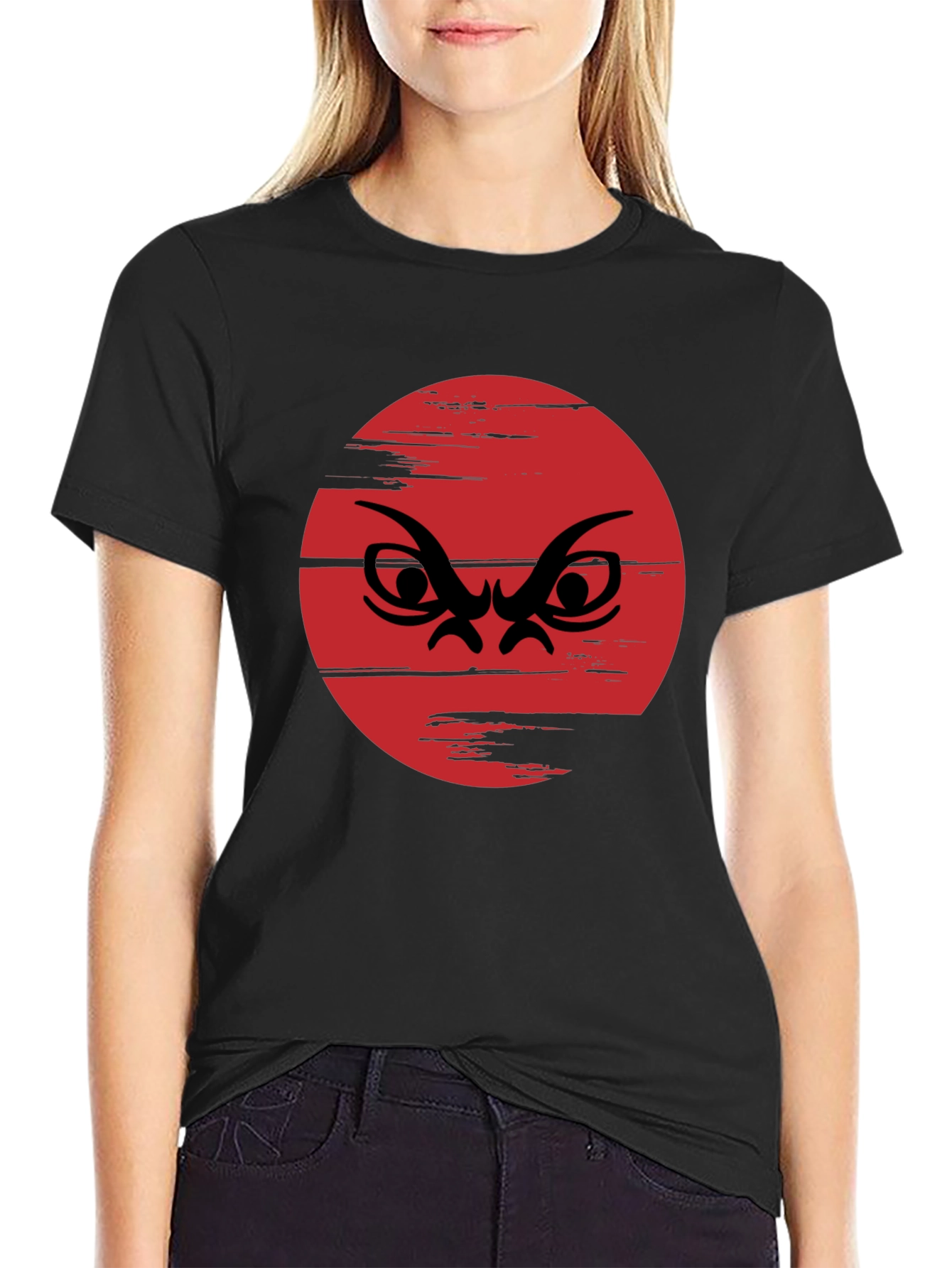 Grumpy Face Graphic Tee - Mens Black T-Shirt