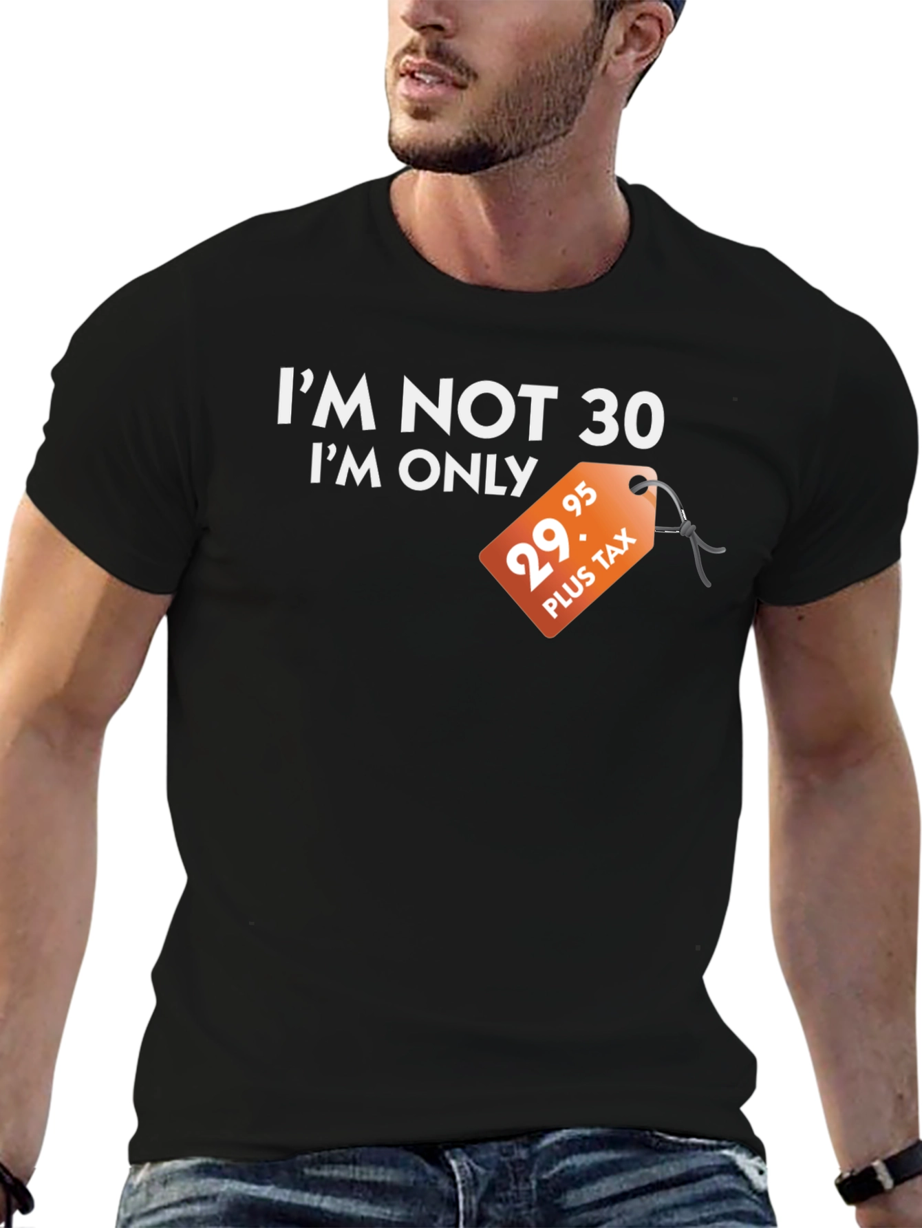 Funny Im Not 30 Black T-Shirt - Birthday Gift