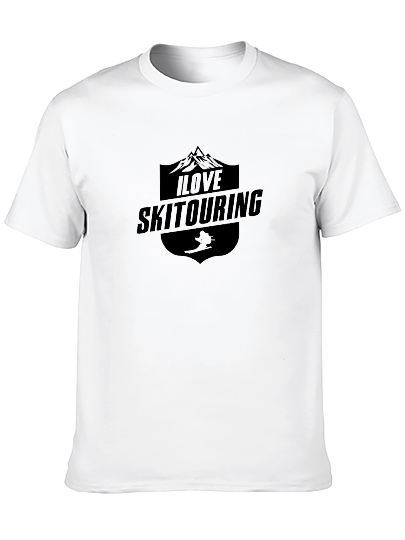 I Love Ski Touring Black T-Shirt