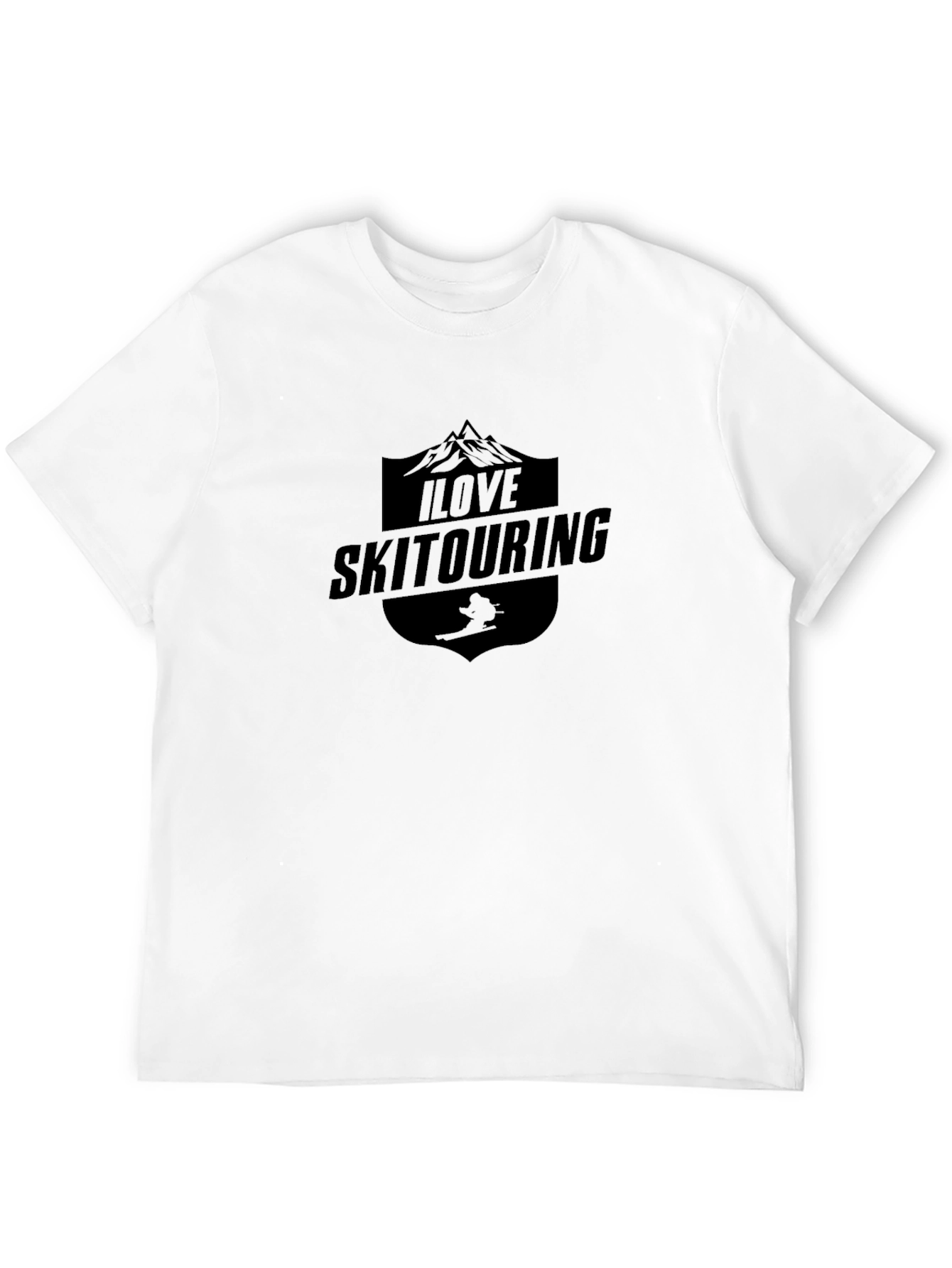 I Love Ski Touring Black T-Shirt