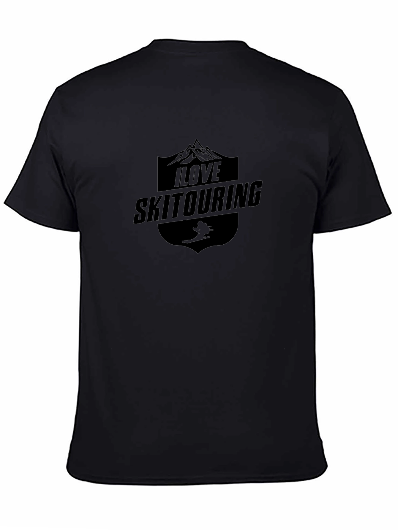 I Love Ski Touring Black T-Shirt