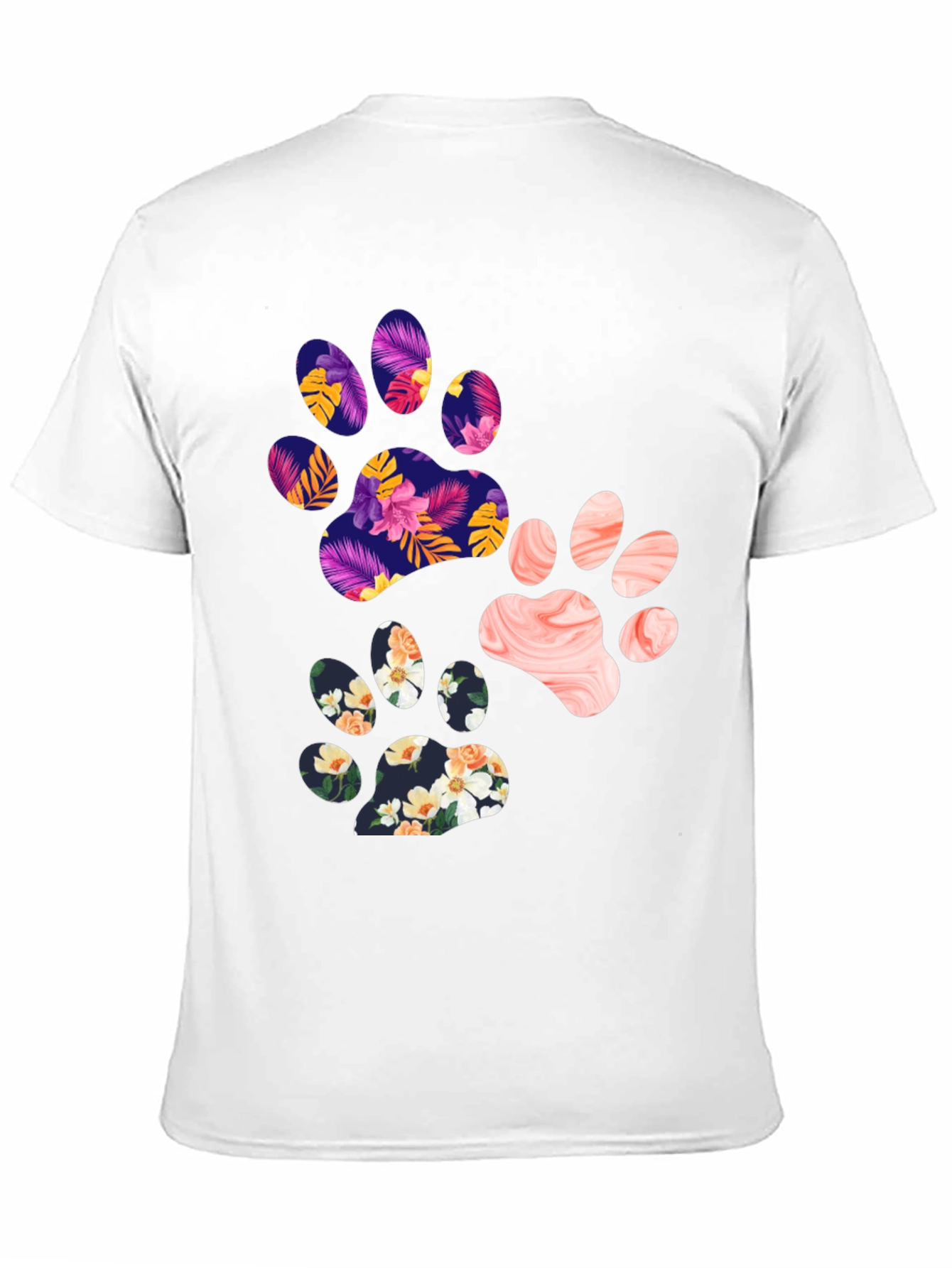 Floral Paw Print Graphic Tee - Unisex