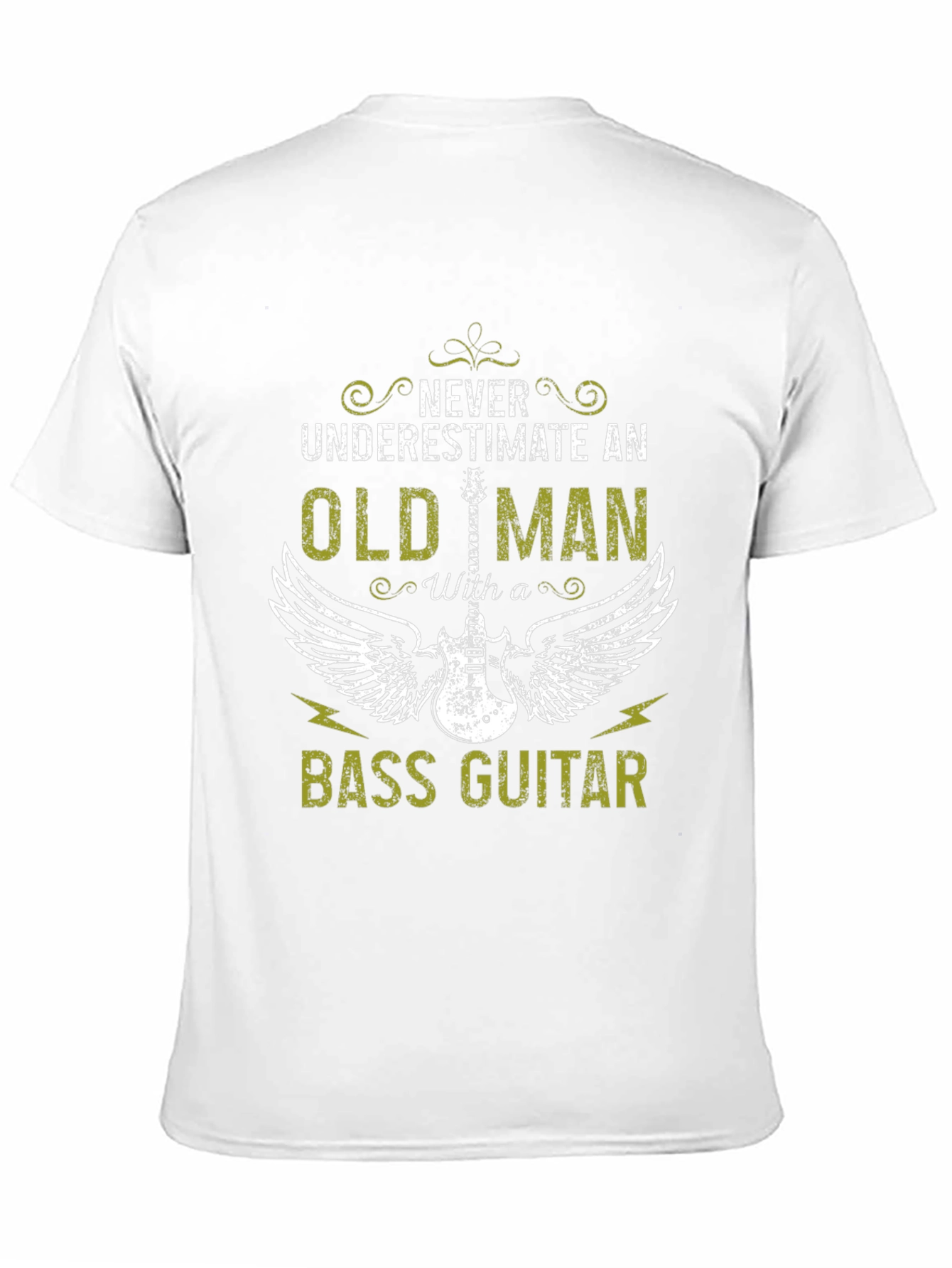 Old Man Bass Guitar T-Shirt - Never Underestimate!