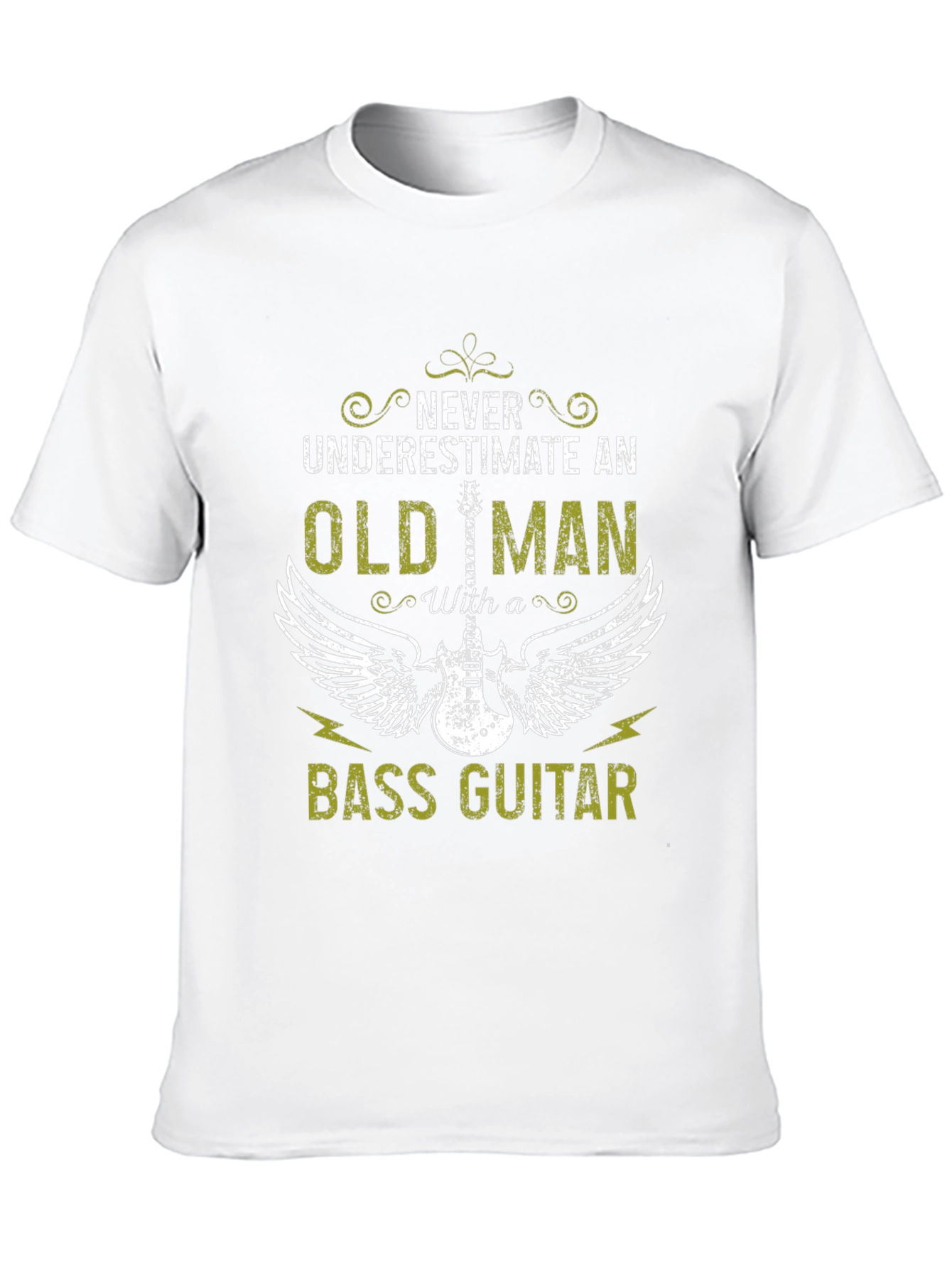 Old Man Bass Guitar T-Shirt - Never Underestimate!