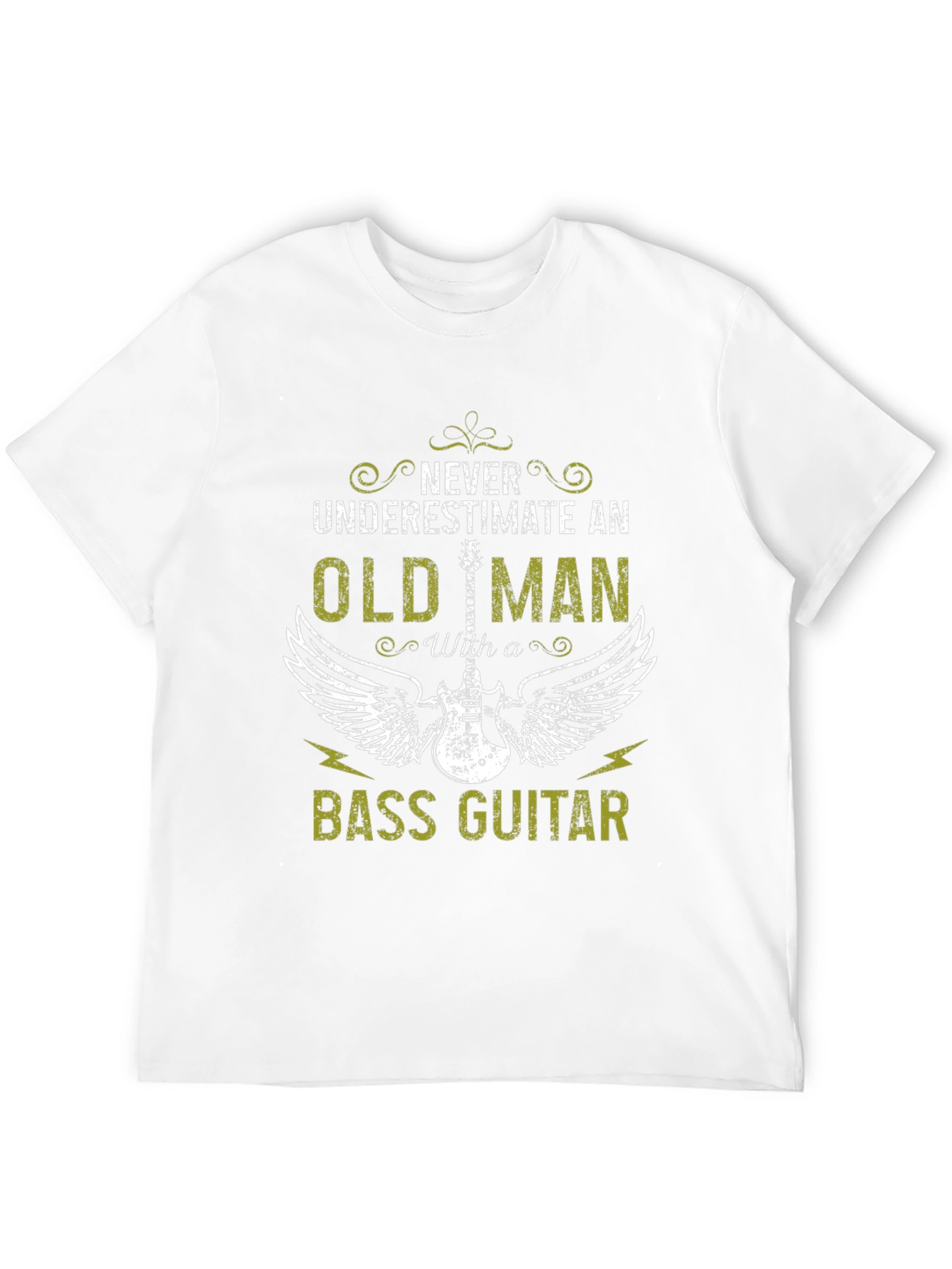 Old Man Bass Guitar T-Shirt - Never Underestimate!