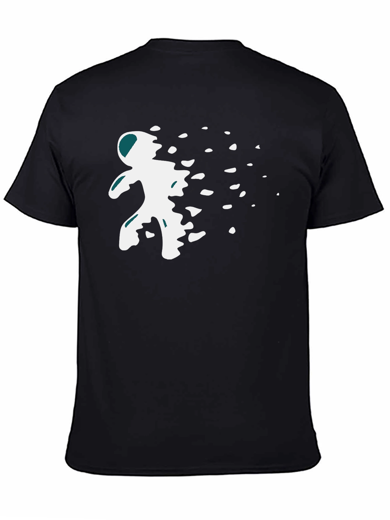 Abstract Spaceman Graphic Tee - Black Casual Shirt