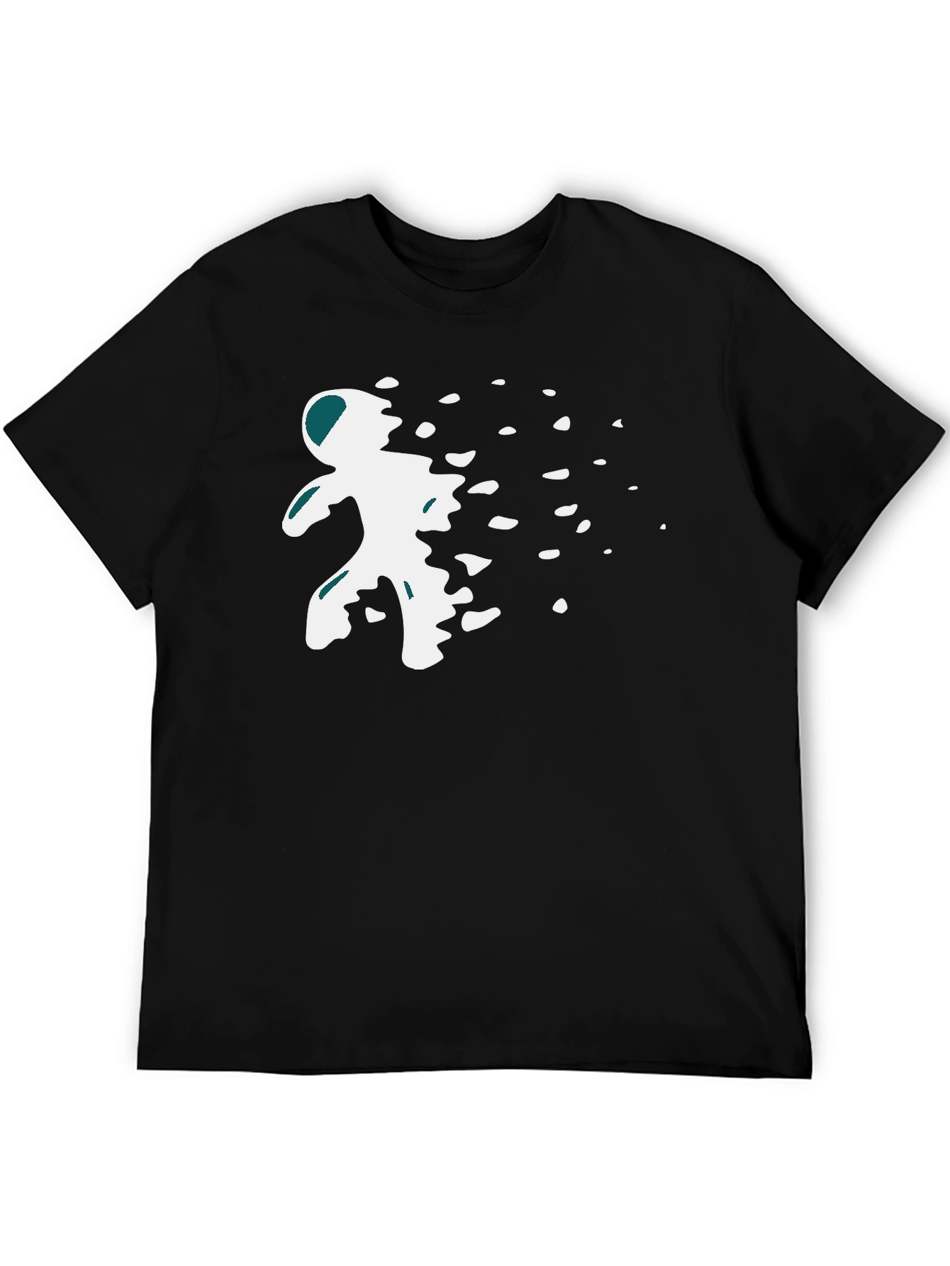 Abstract Spaceman Graphic Tee - Black Casual Shirt