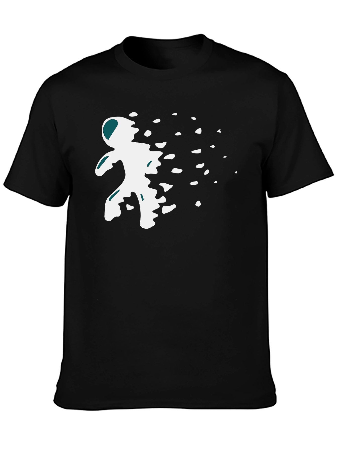 Abstract Spaceman Graphic Tee - Black Casual Shirt