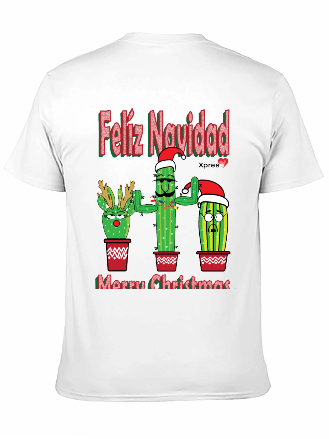 Feliz Navidad Christmas Cactus T-Shirt Holiday Tee