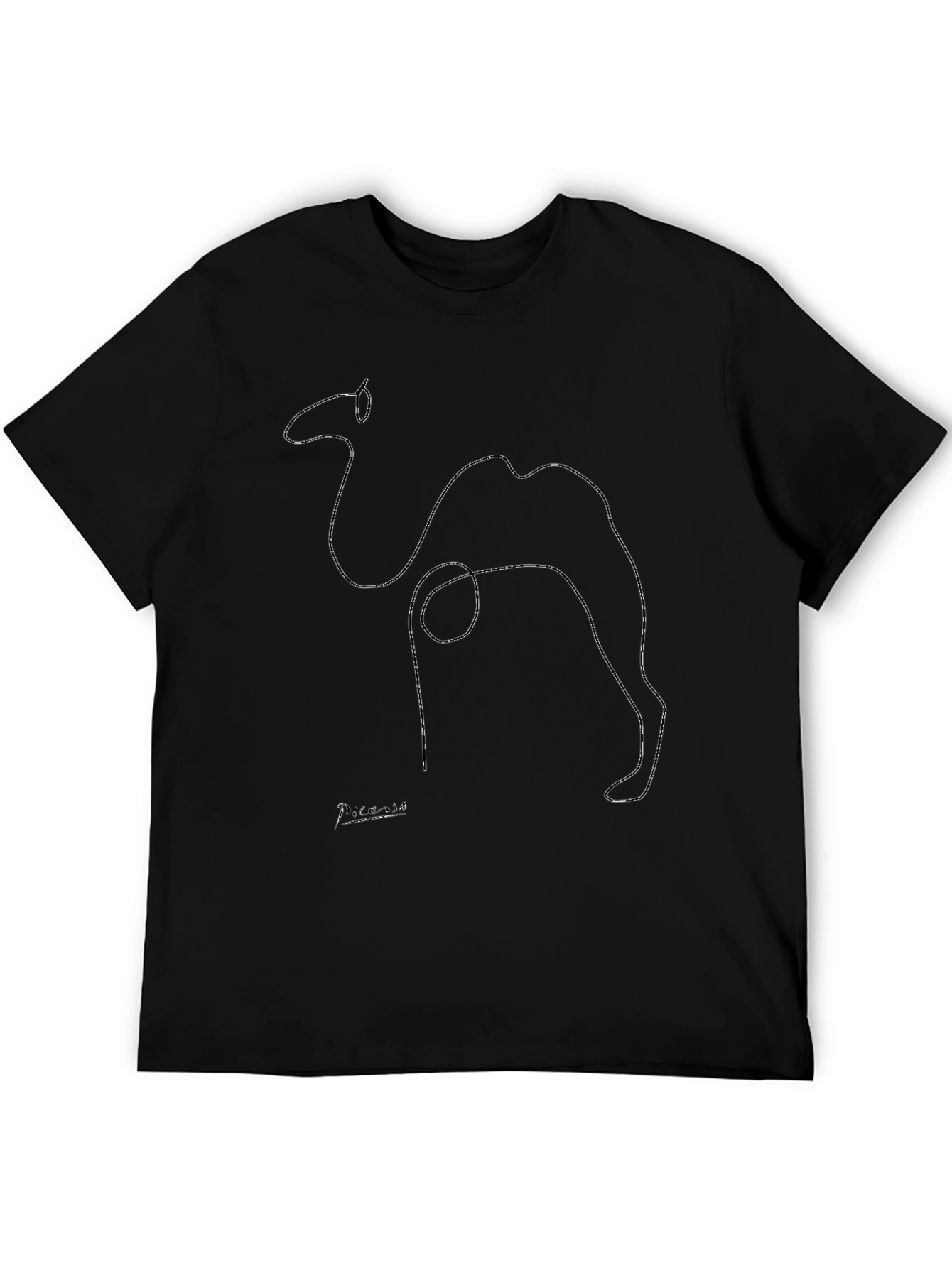 Black Camel Line Art Graphic Tee