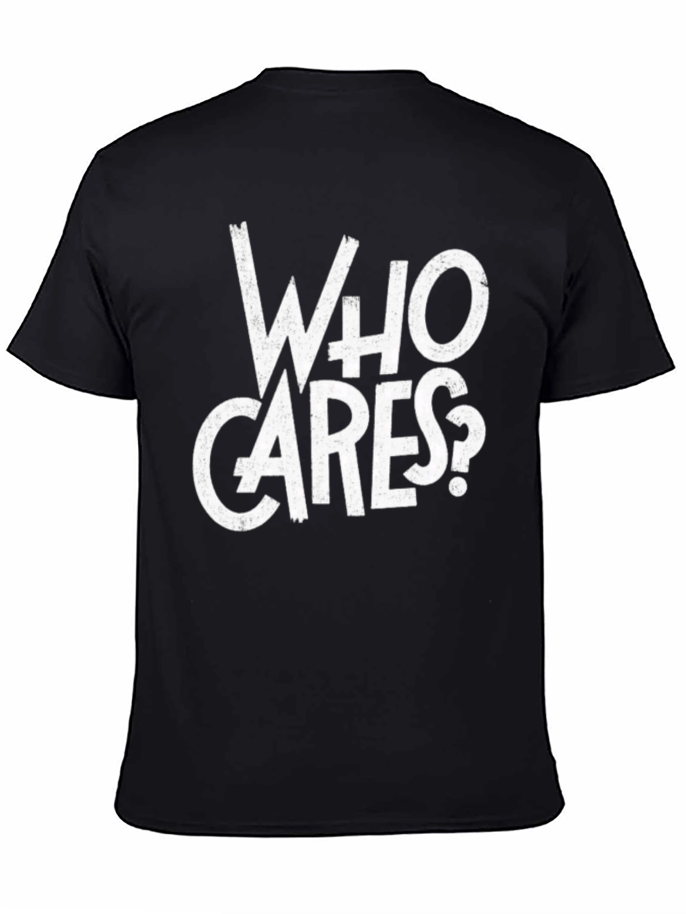 Who Cares? Graphic Print Black T-Shirt