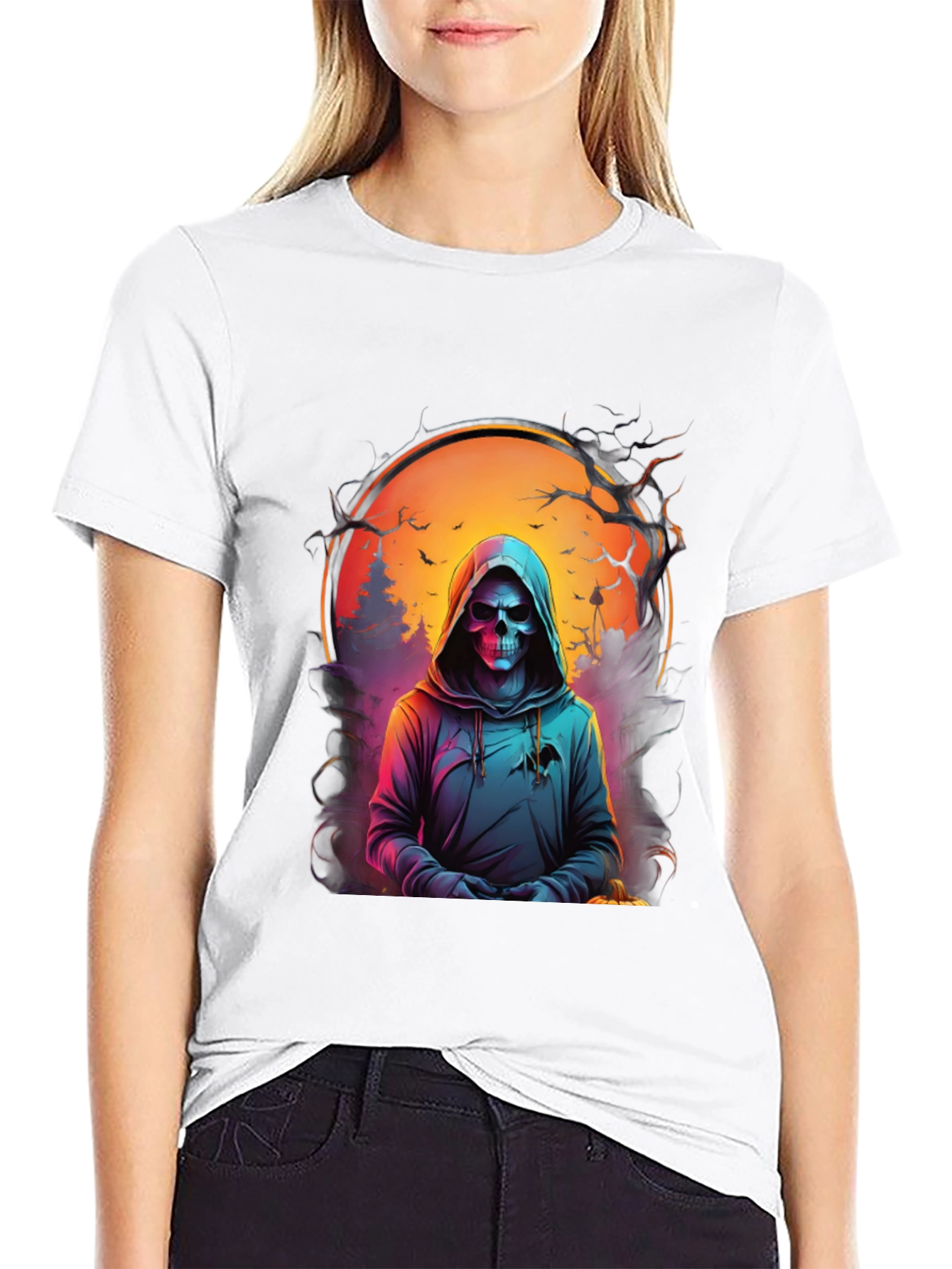 Grim Reaper Graphic Tee - Spooky Halloween Shirt