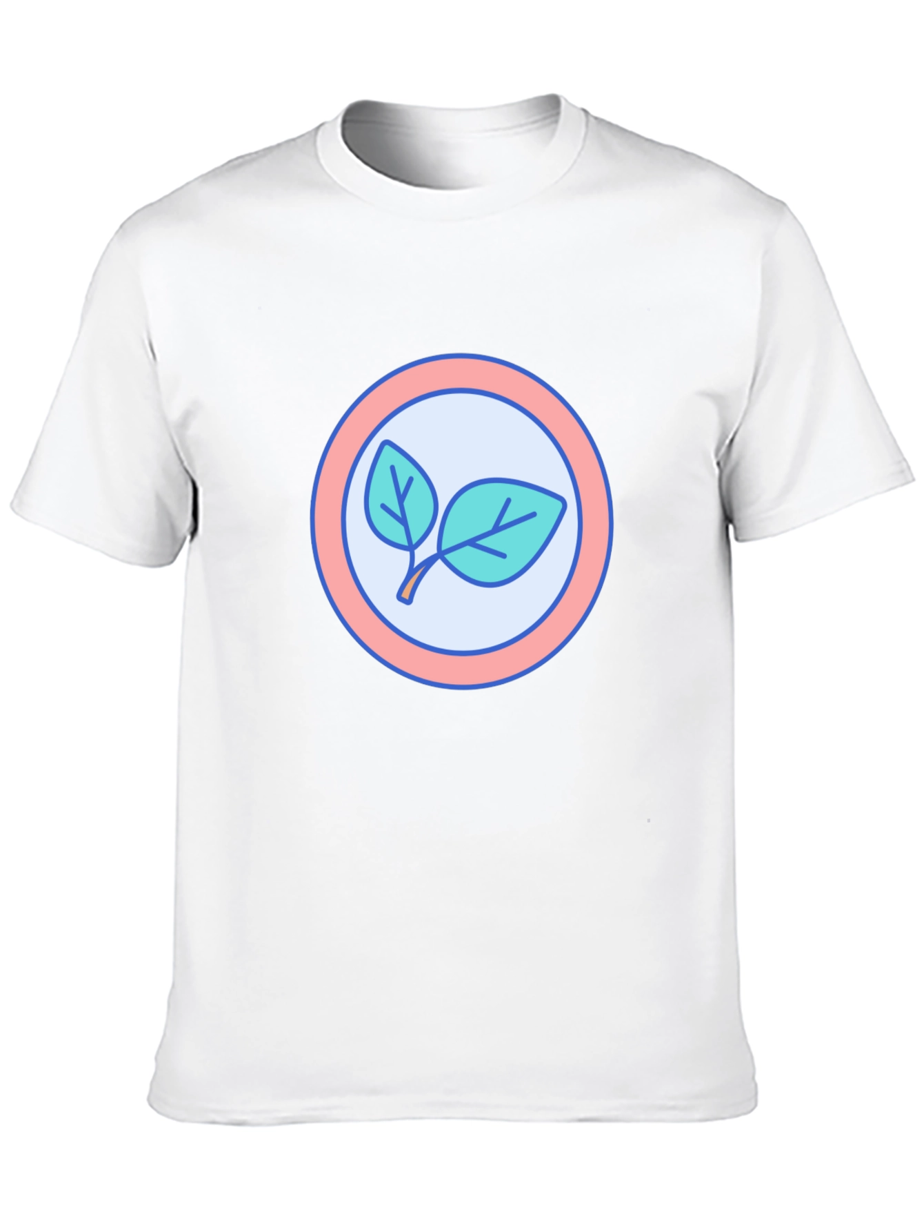 Leaf Circle Graphic T-Shirt - Modern Casual Tee