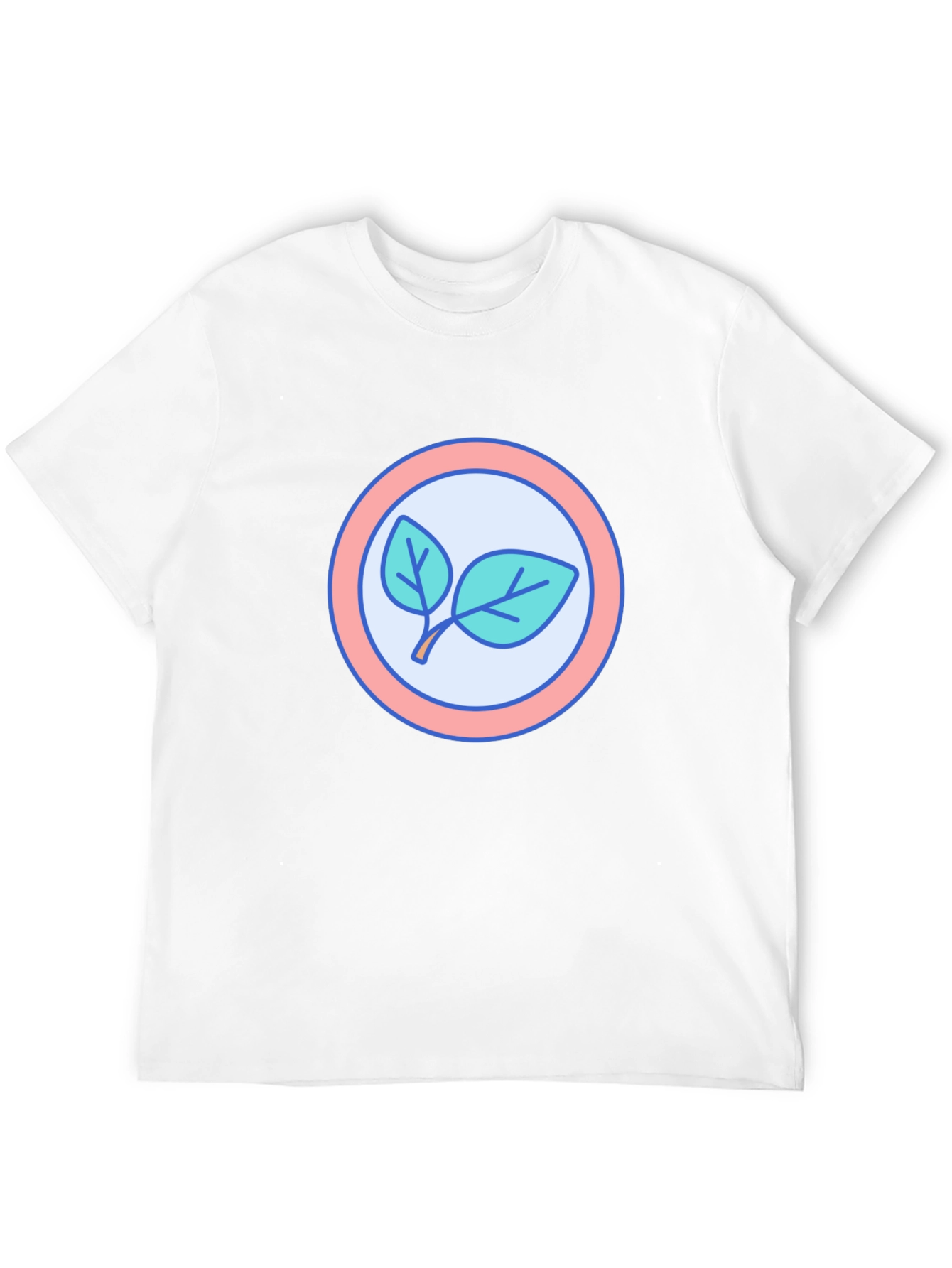 Leaf Circle Graphic T-Shirt - Modern Casual Tee
