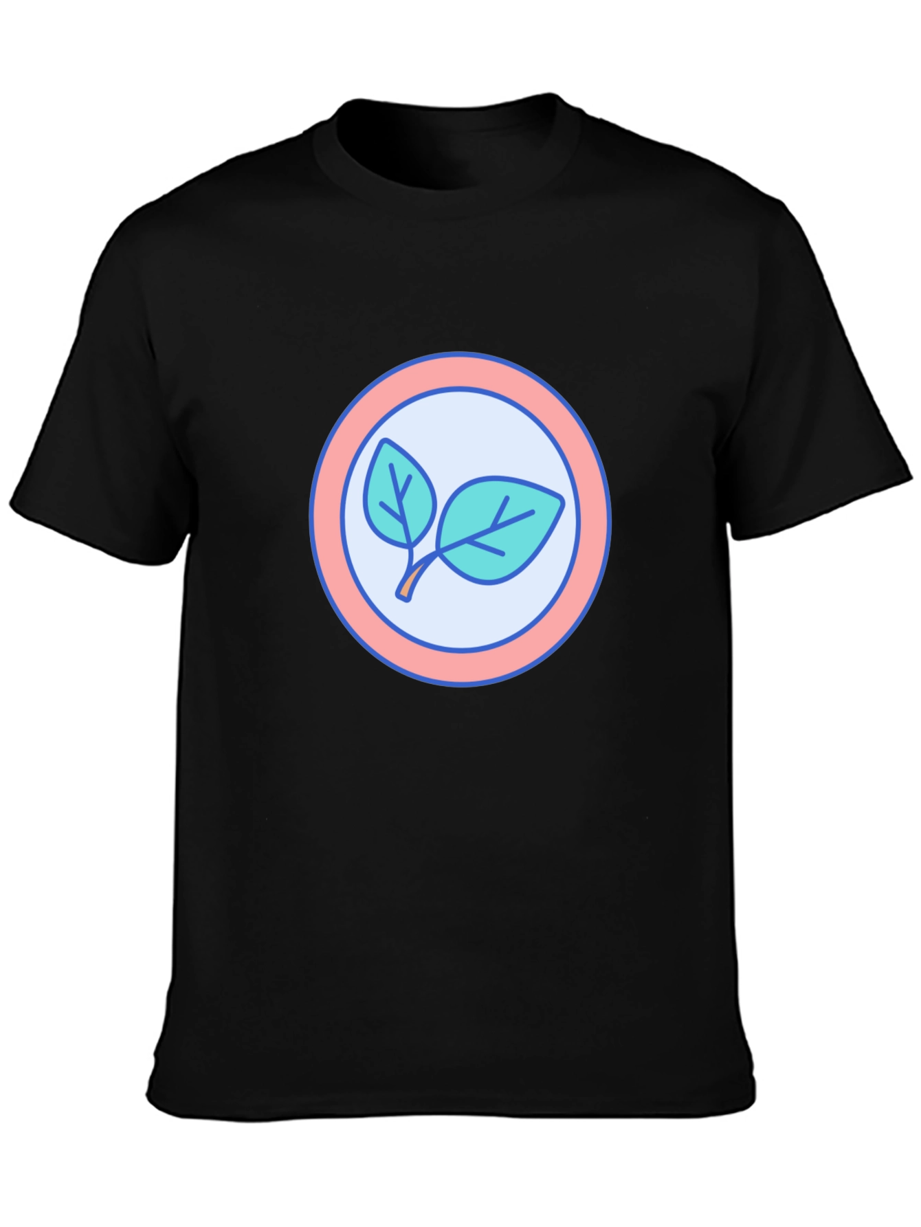 Leaf Circle Graphic T-Shirt - Modern Casual Tee