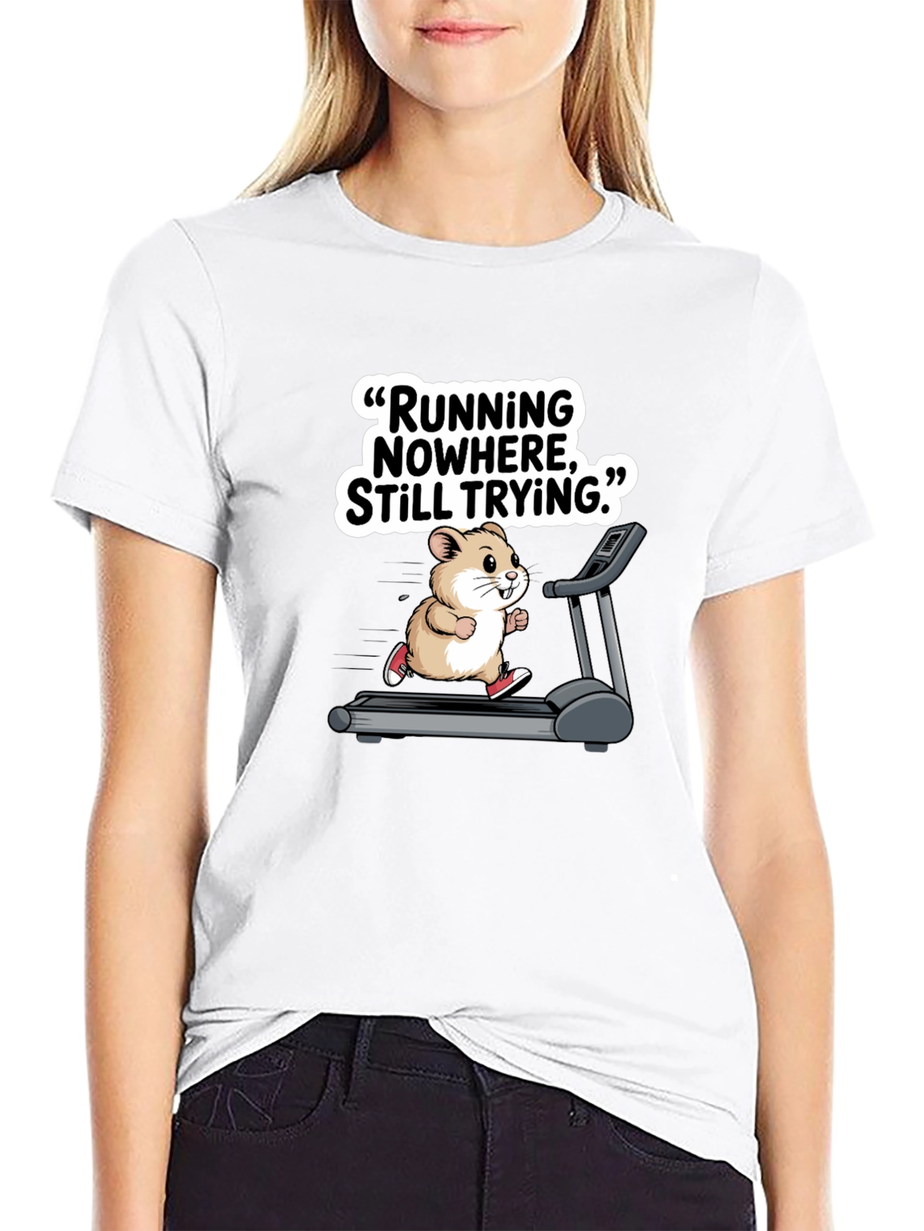 Hamster Treadmill Graphic Tee - Funny Workout Shirt