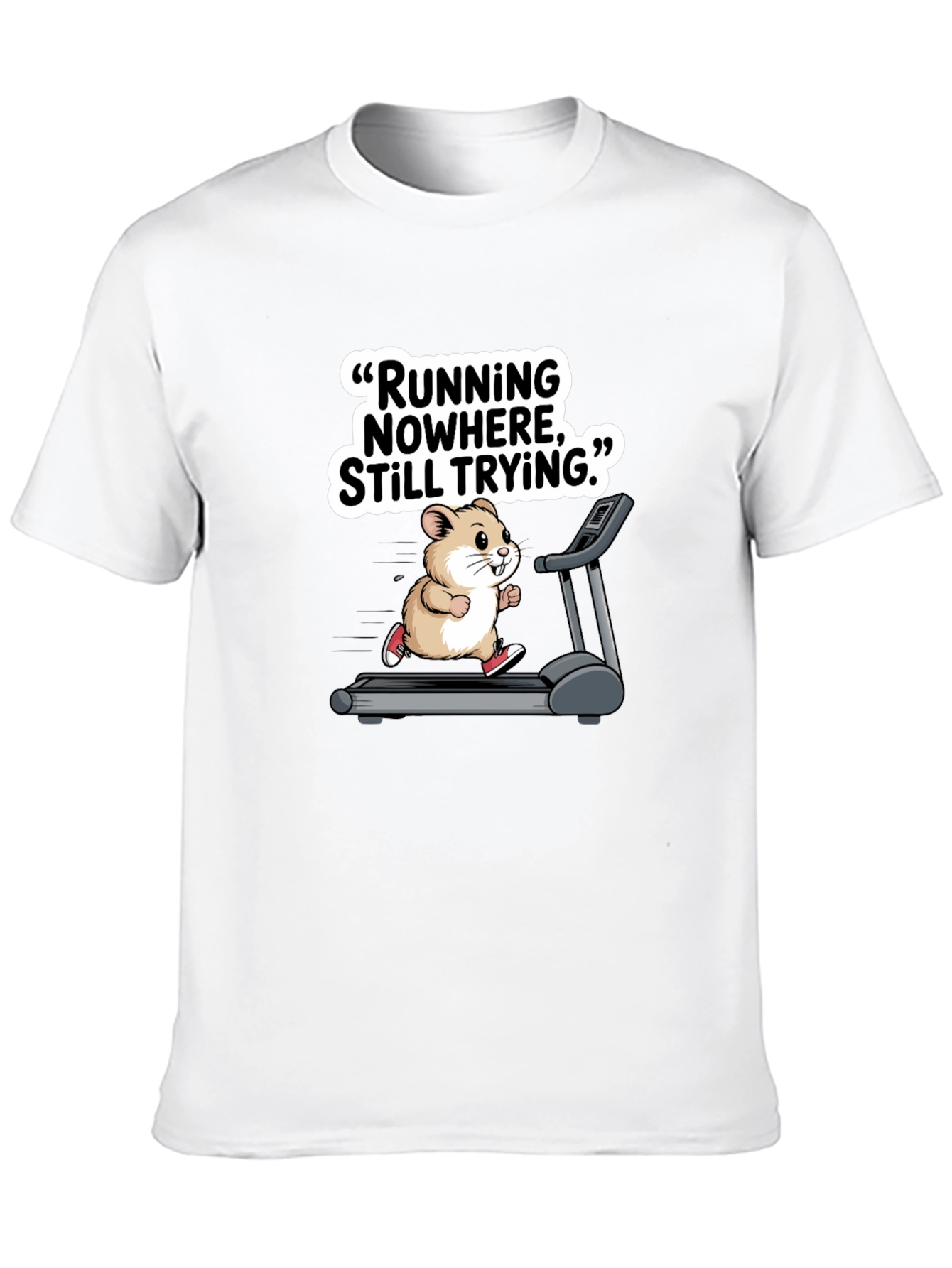 Hamster Treadmill Graphic Tee - Funny Workout Shirt