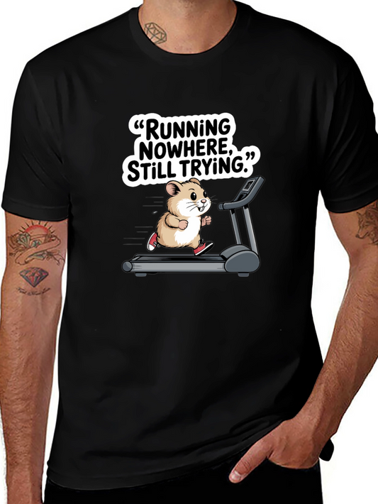 Hamster Treadmill Graphic Tee - Funny Workout Shirt