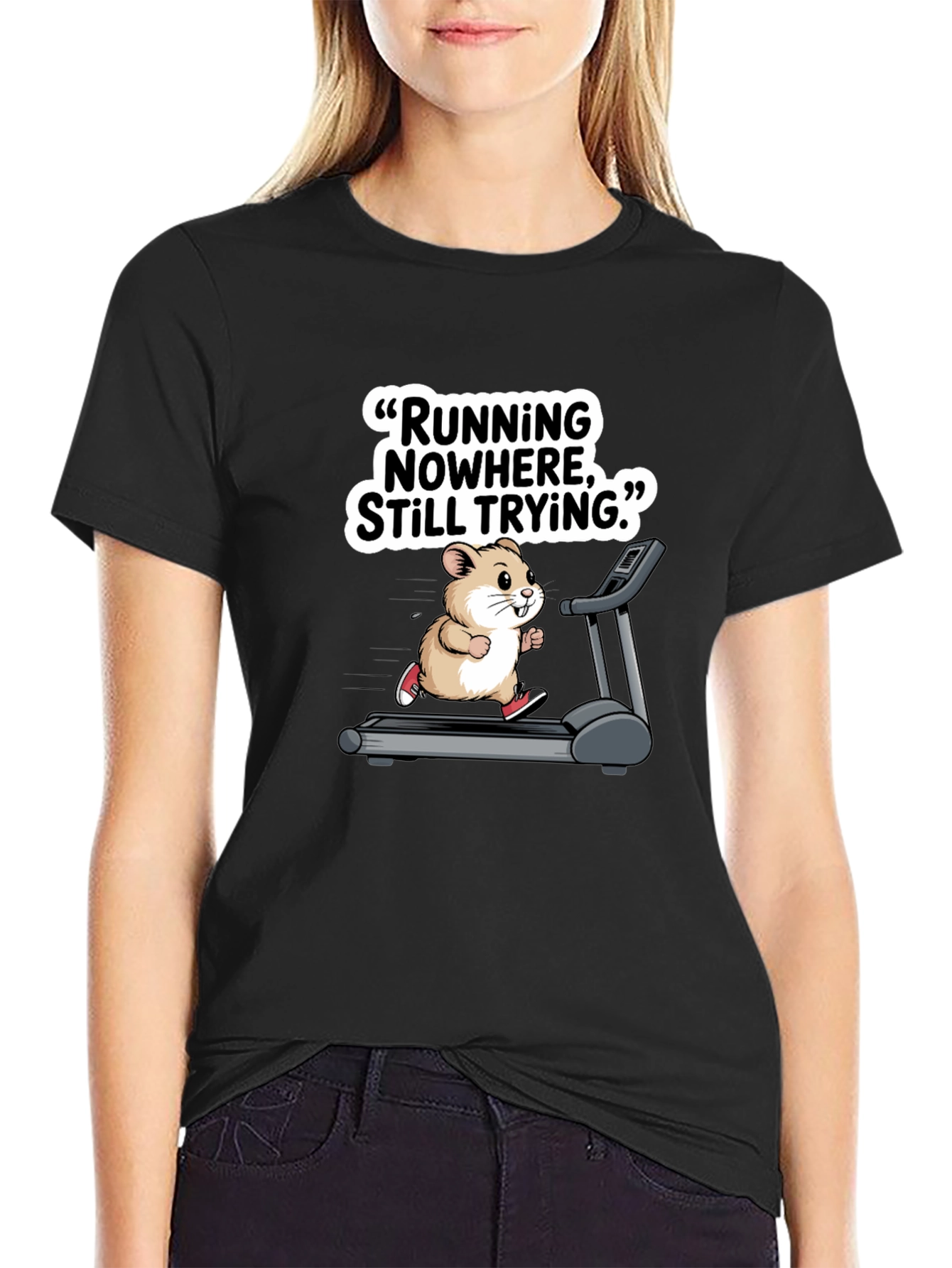 Hamster Treadmill Graphic Tee - Funny Workout Shirt
