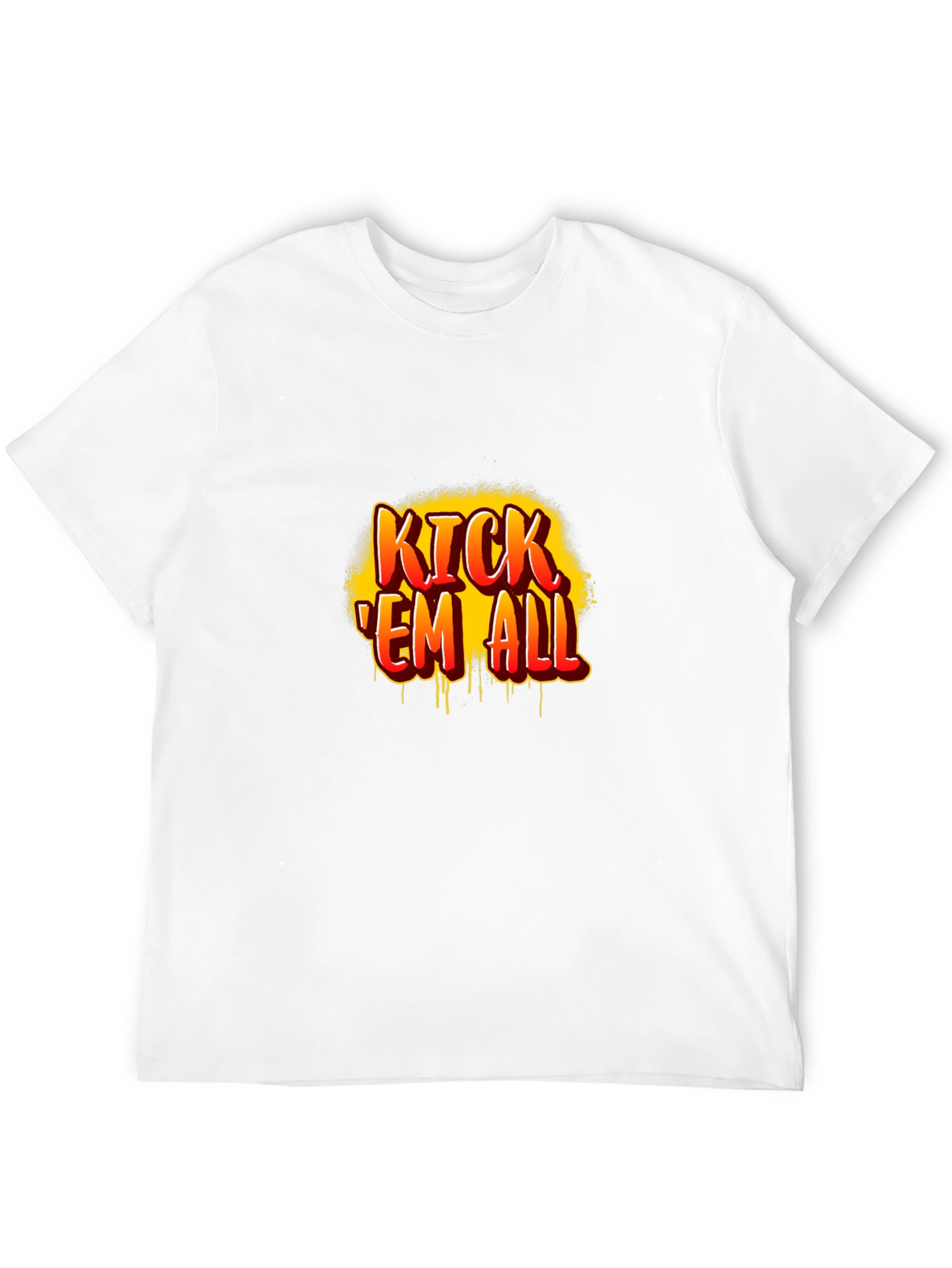 Kick Em All Graphic Print Black T-Shirt