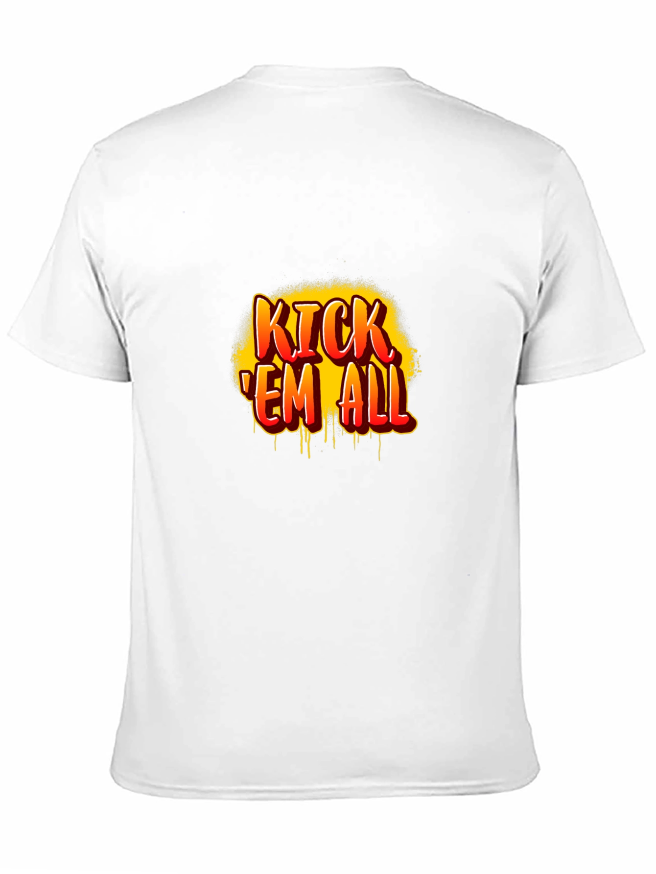 Kick Em All Graphic Print Black T-Shirt