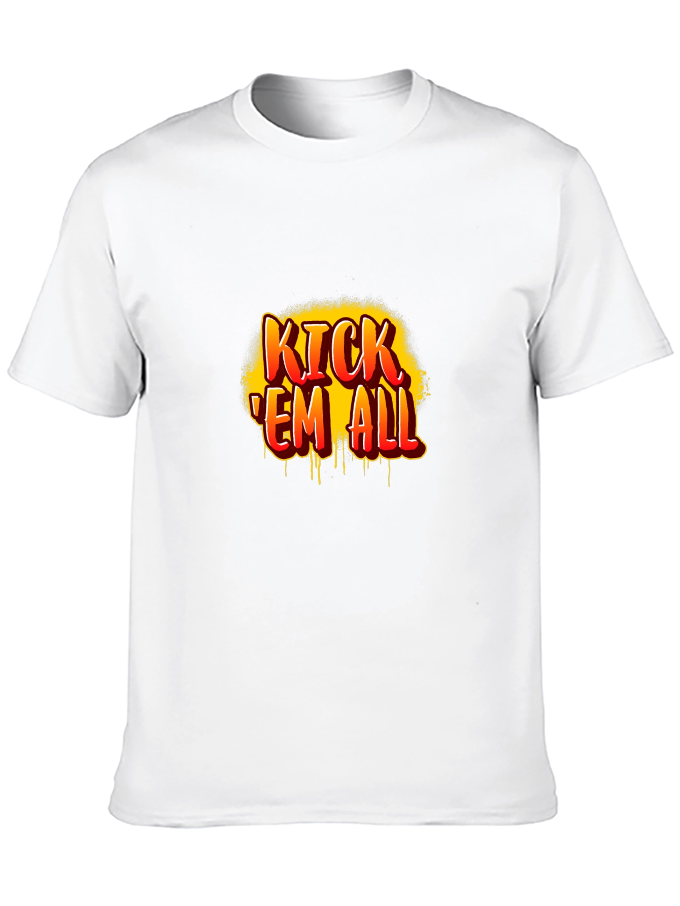 Kick Em All Graphic Print Black T-Shirt
