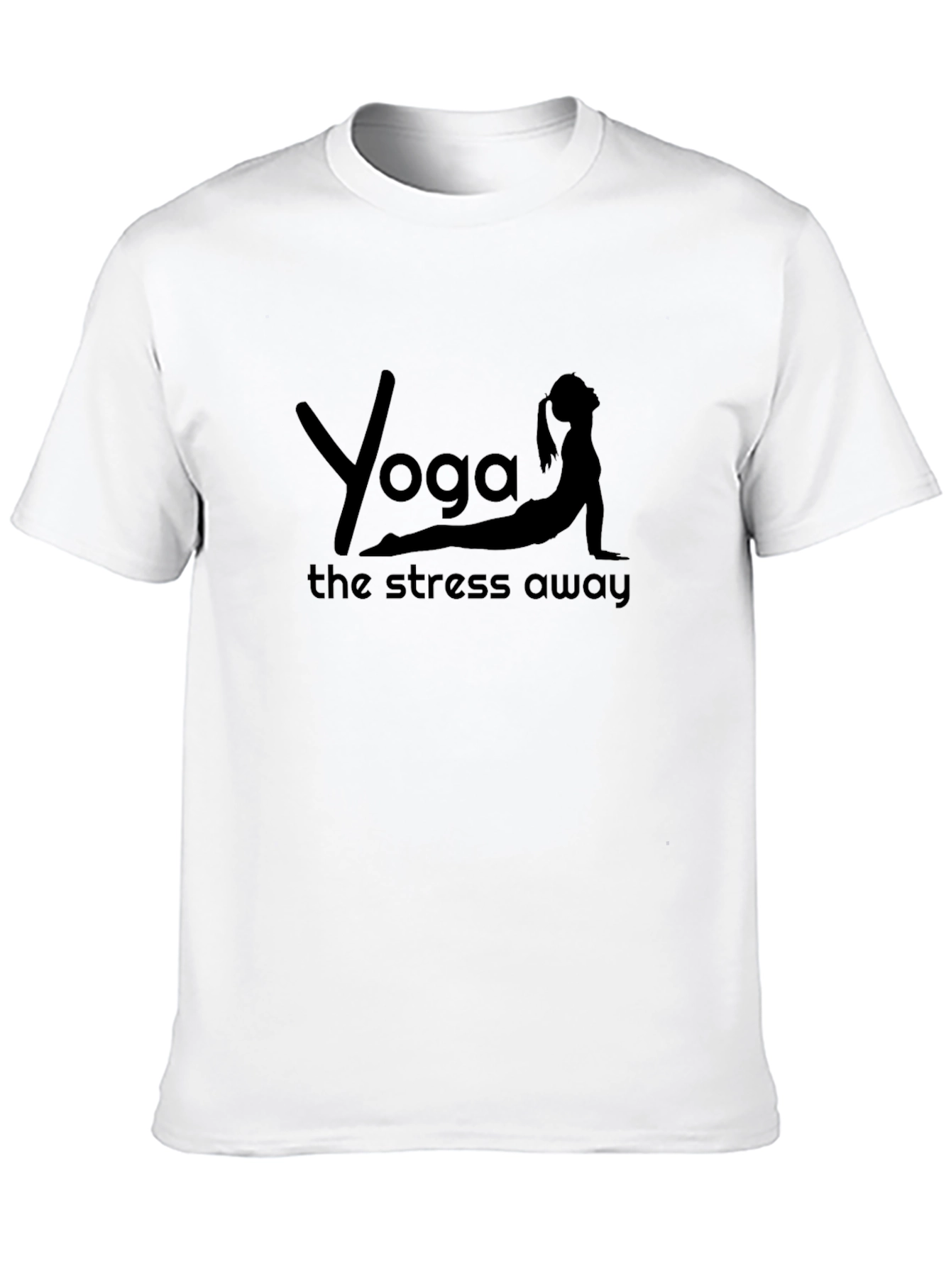 Yoga The Stress Away Black T-Shirt