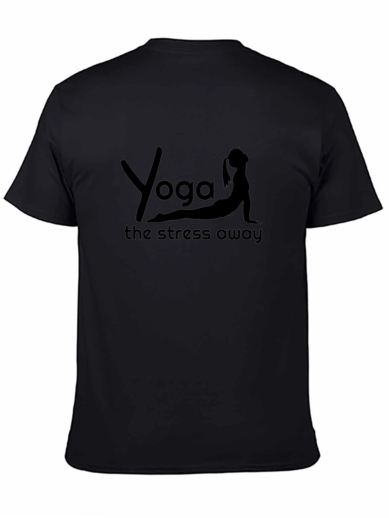 Yoga The Stress Away Black T-Shirt
