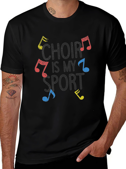 Choir Is My Sport Black T-Shirt Music Notes Graphic Tee