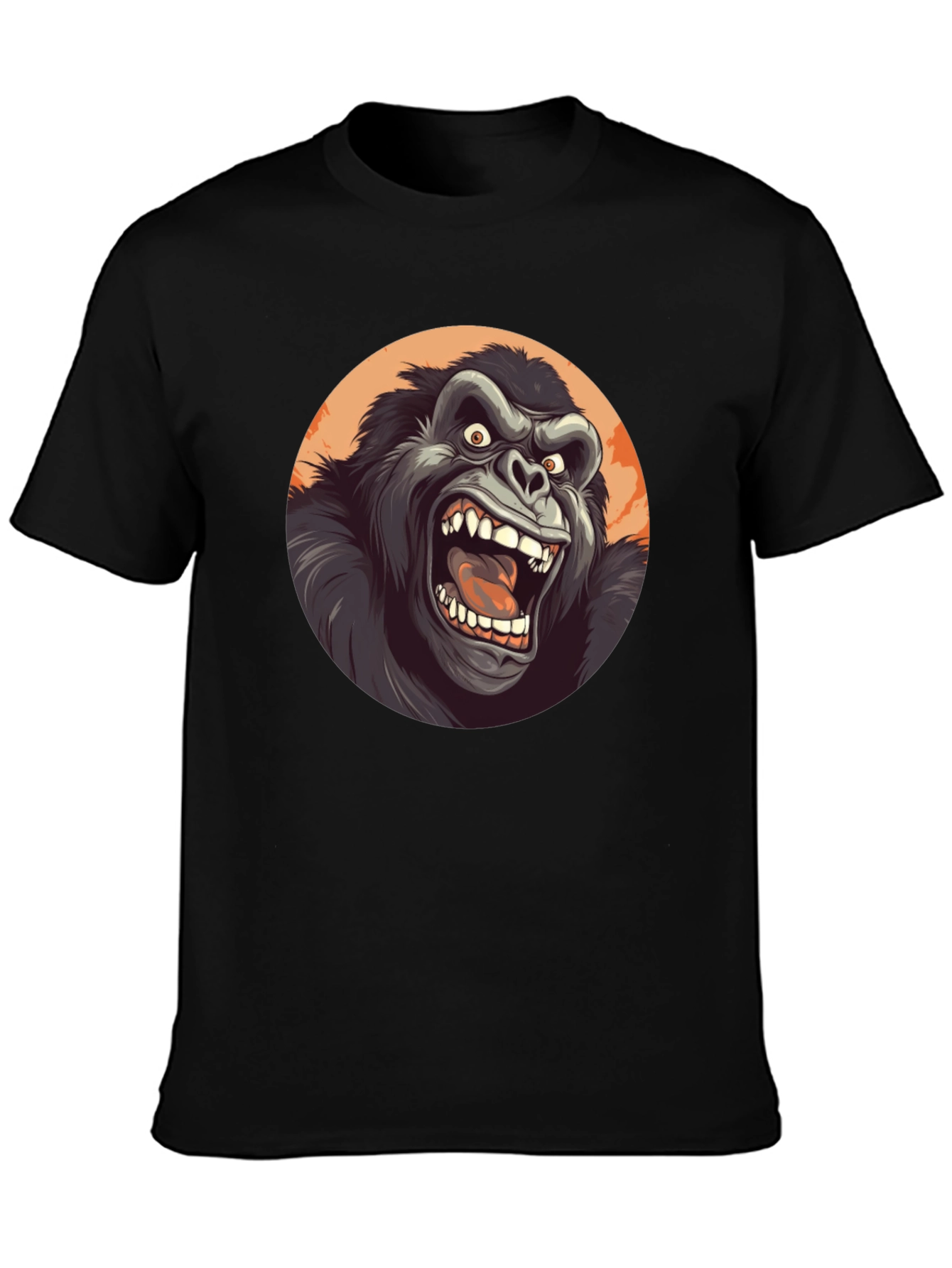 Roaring Gorilla Graphic Tee - Black Crew Neck