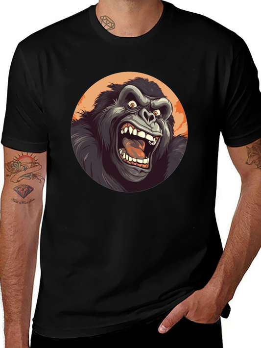 Roaring Gorilla Graphic Tee - Black Crew Neck