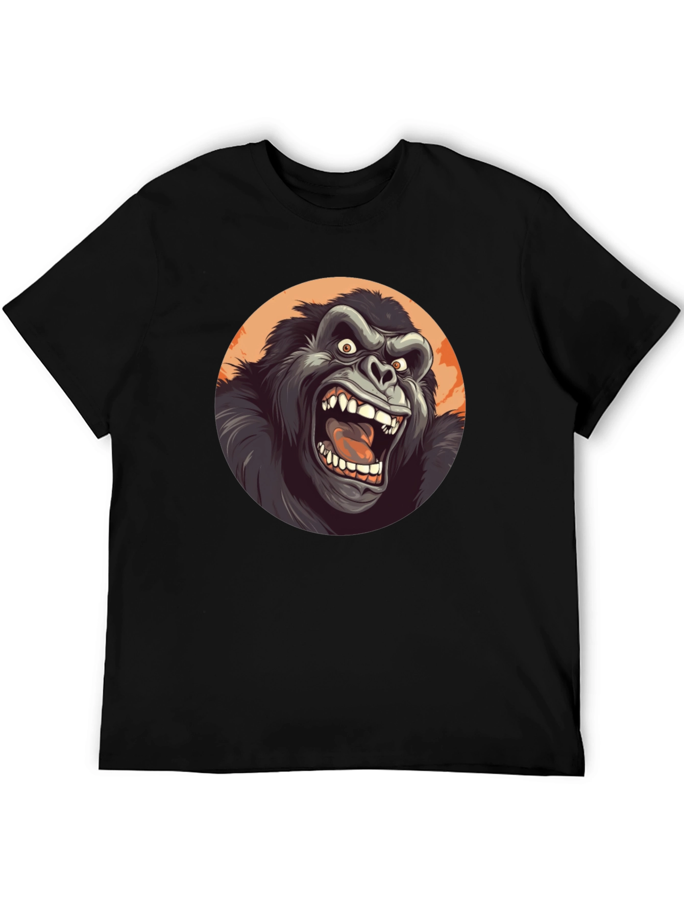 Roaring Gorilla Graphic Tee - Black Crew Neck