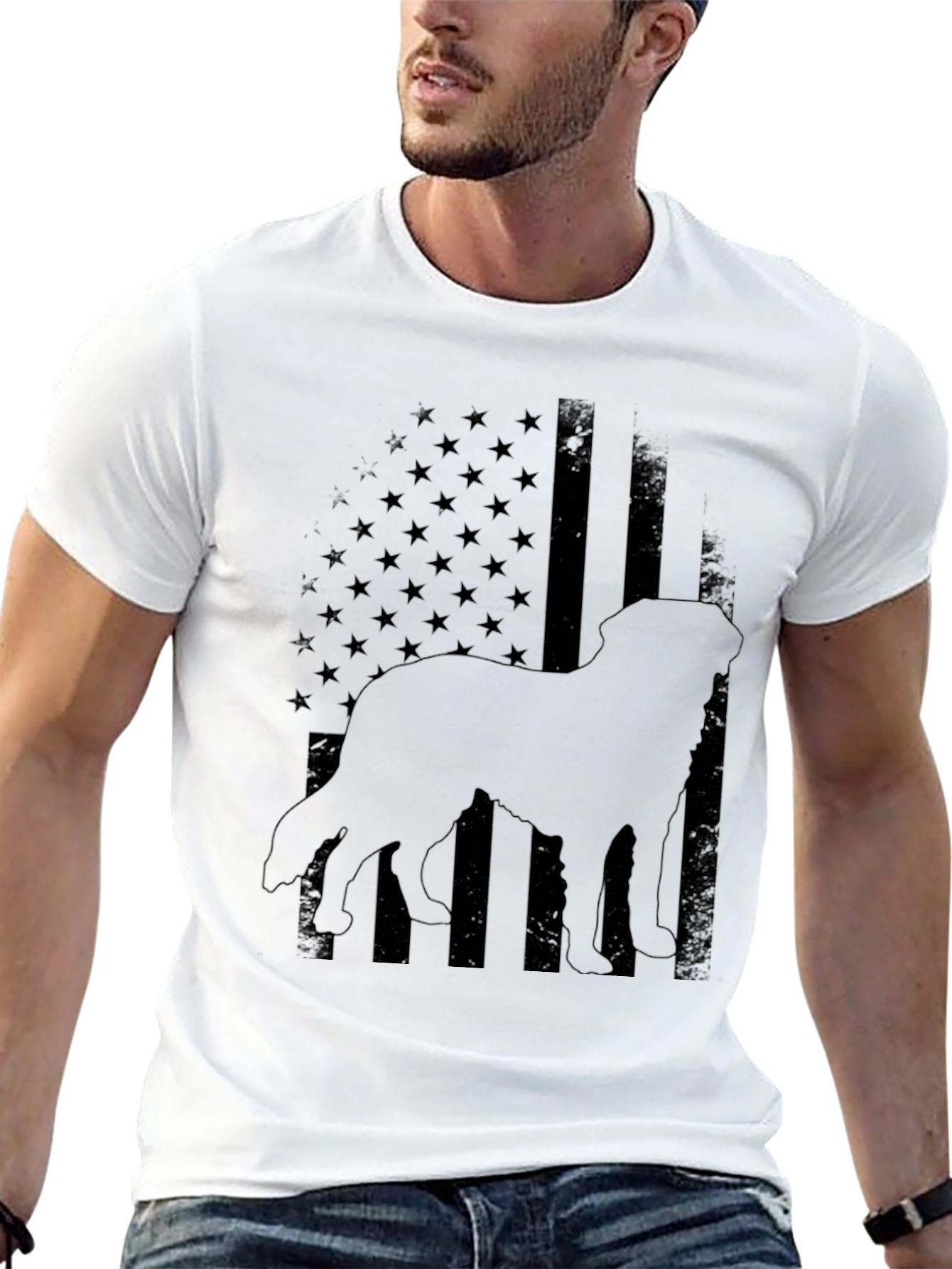Dog American Flag T-Shirt